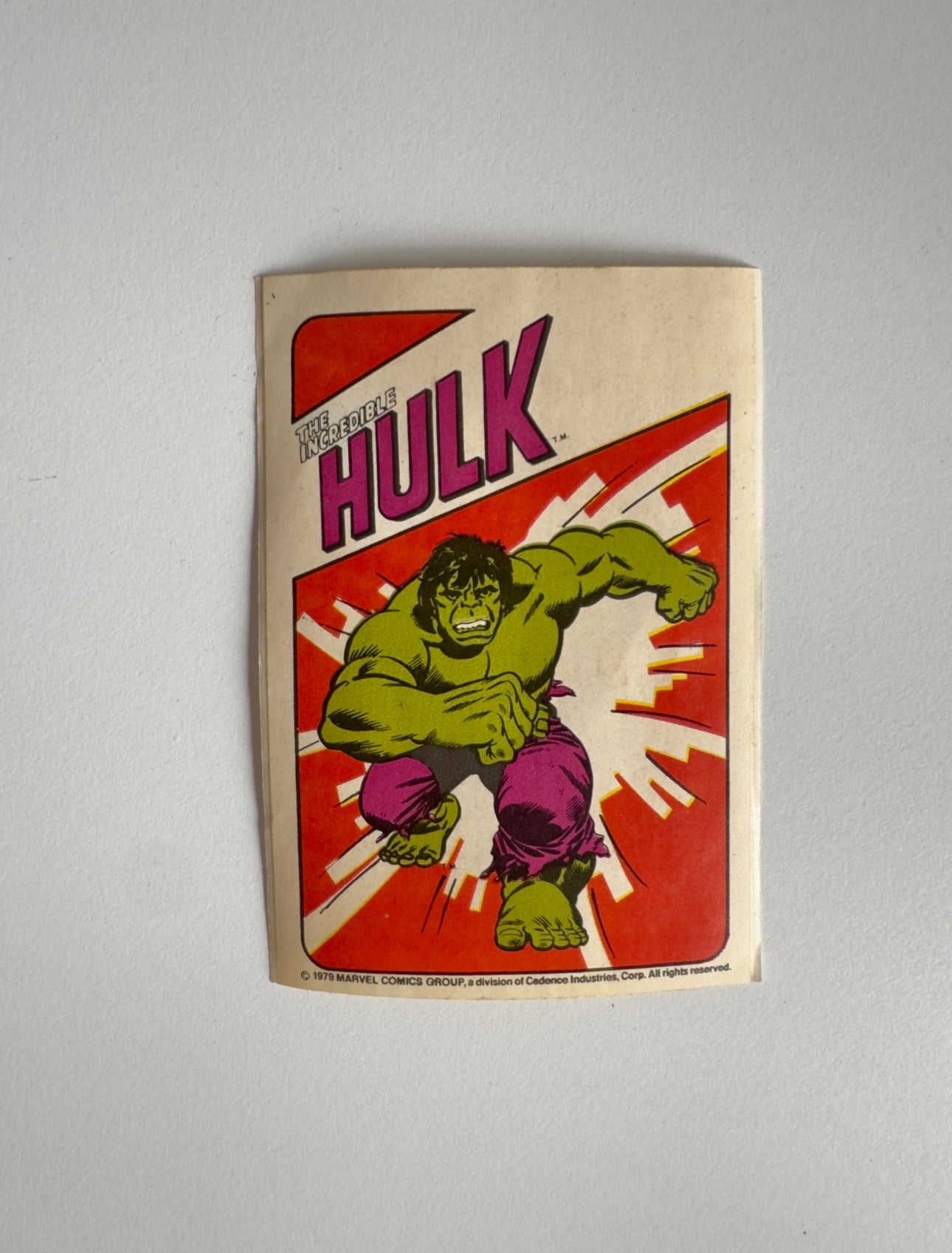 1979 The Incredible Hulk Sticker