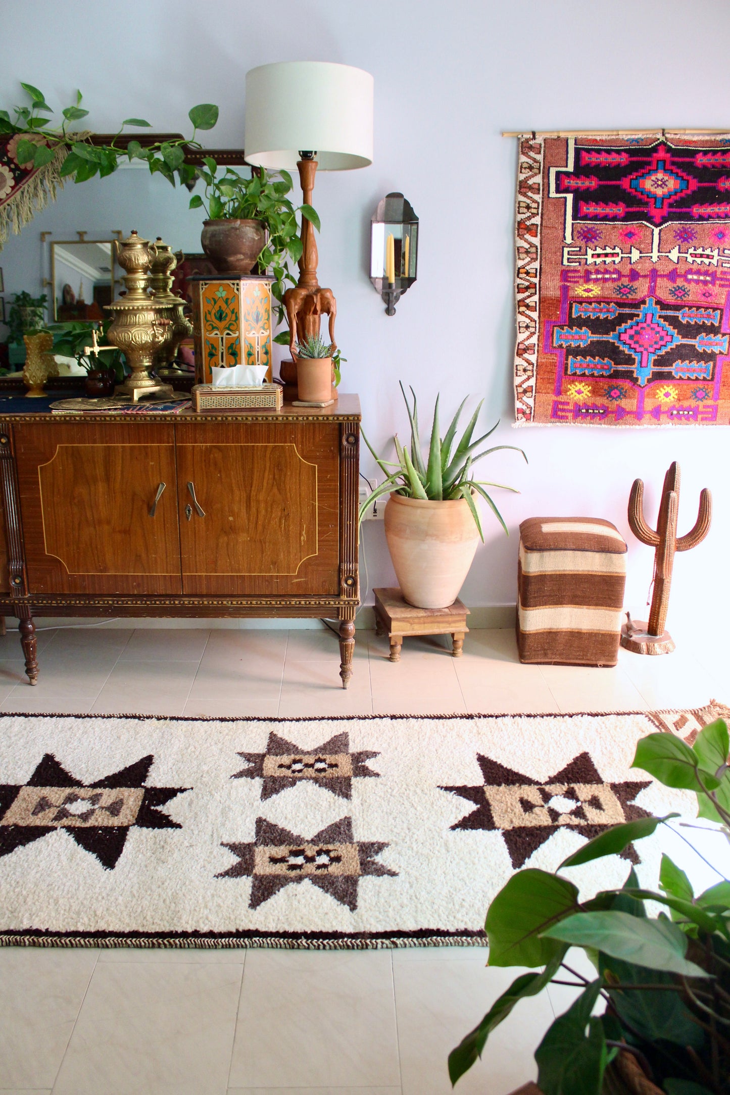 *RARE* Vintage Undyed Arabian Sadu Runner - 94 × 400 cm