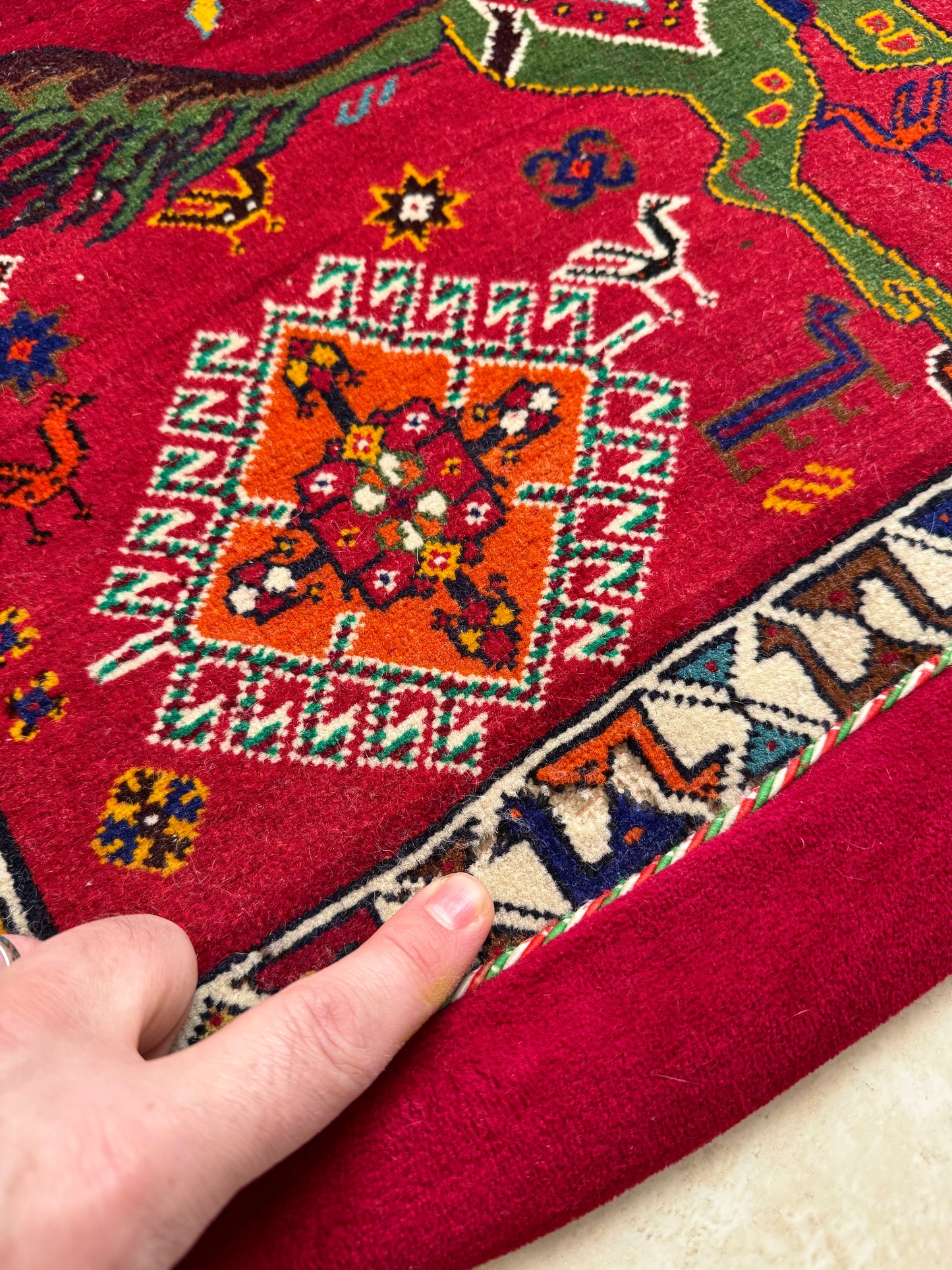 Vintage Qashqai Floor Cushion Covers Set - 66cm x 69cm