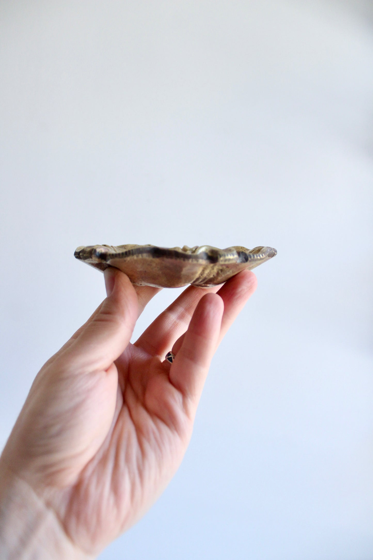 Vintage Brass Flower Ashtray