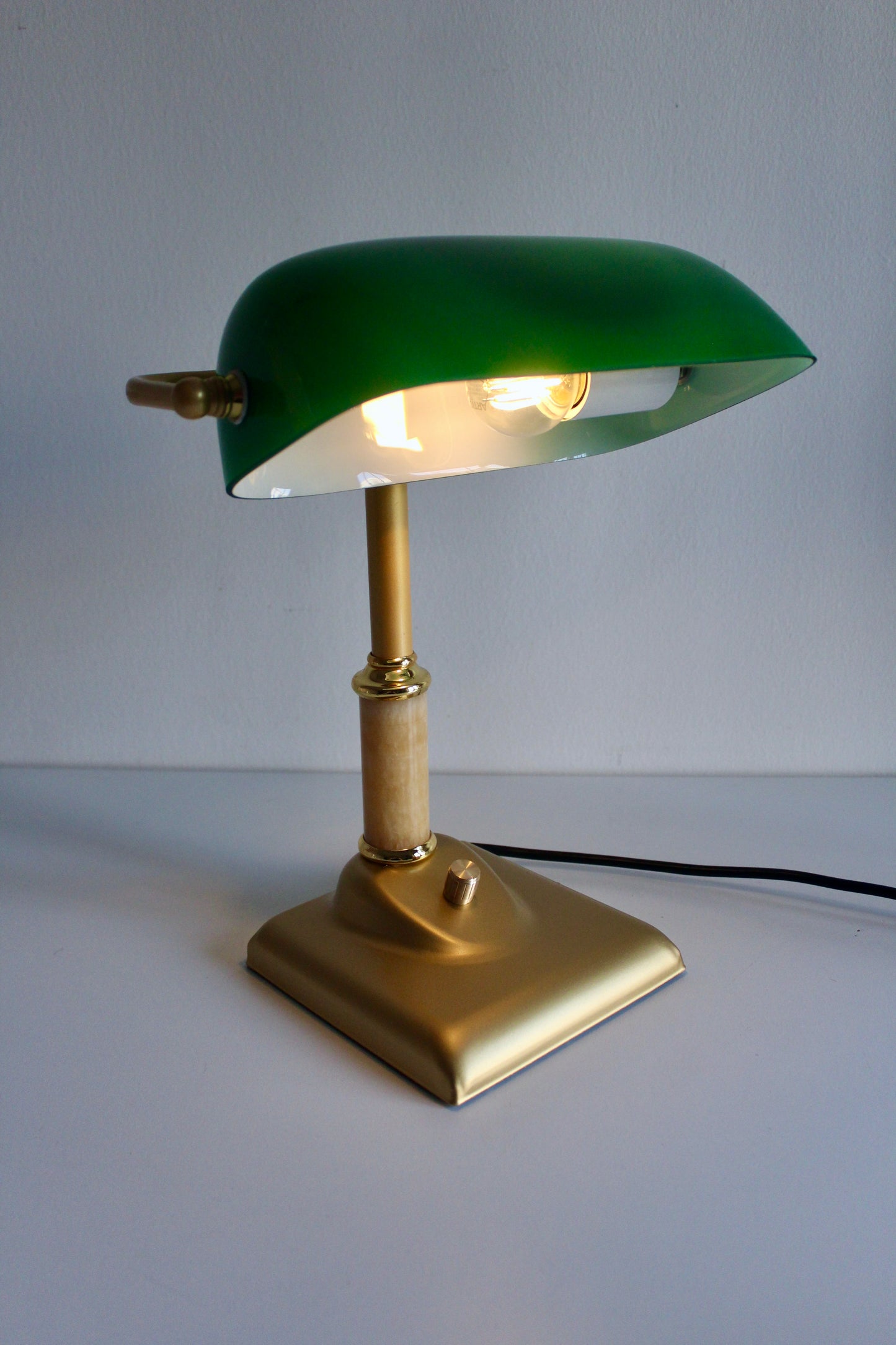 Green Glass Banker’s Desk Lamp