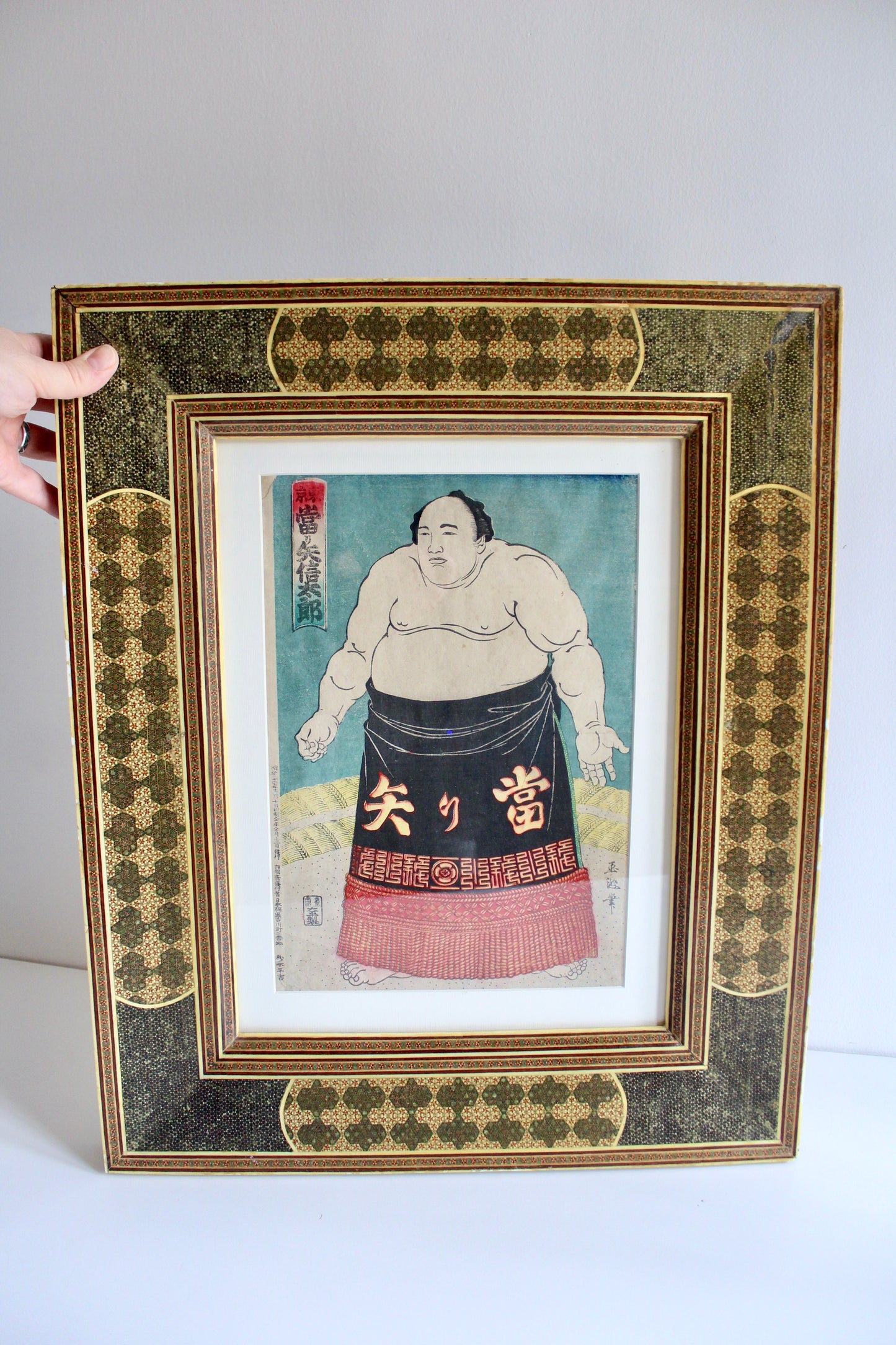 Antique Japanese Gyokuha Sumo Woodblock Print – Shintaro Toriya, Tokyo 1903