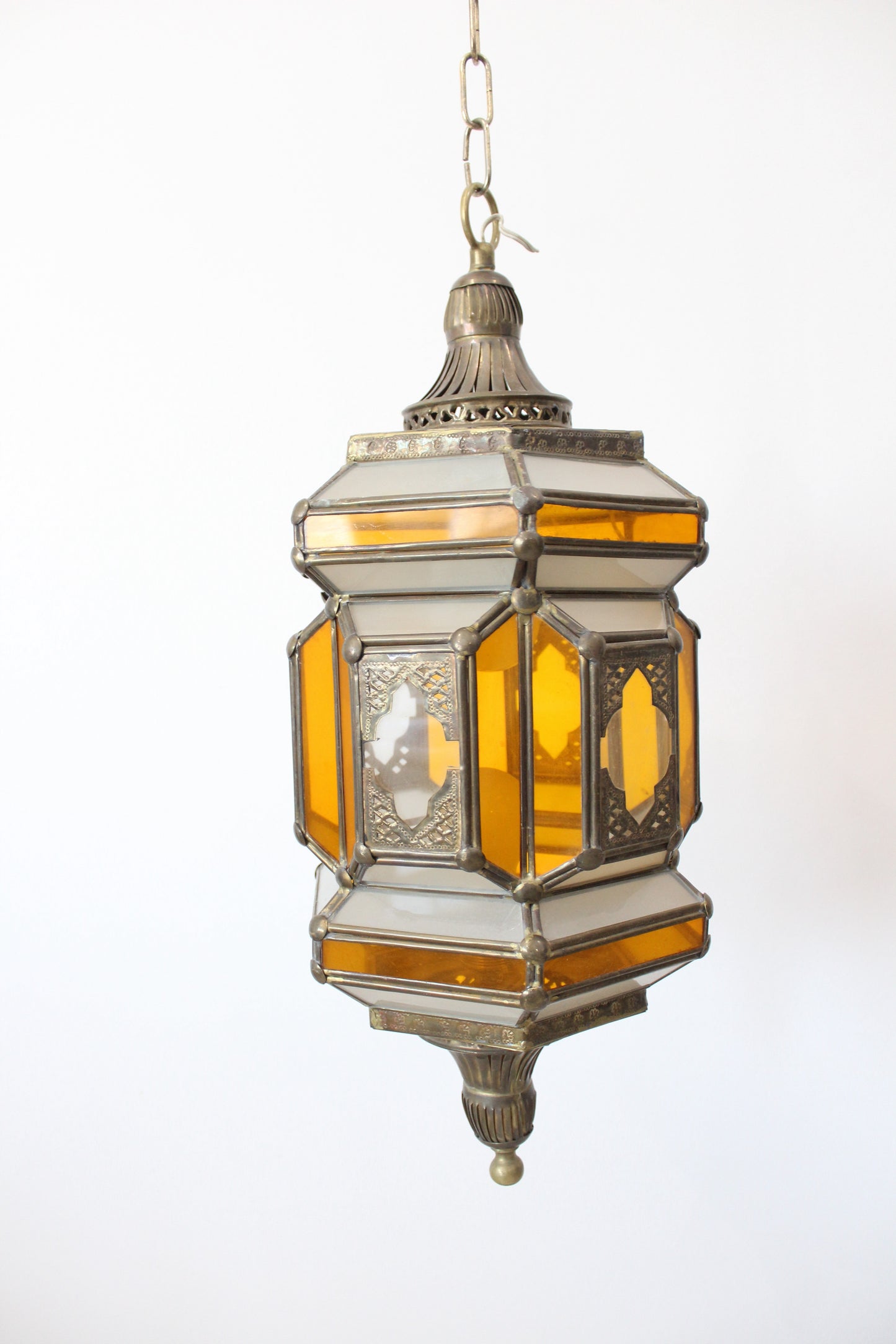 Handmade Glass and Brass Lantern