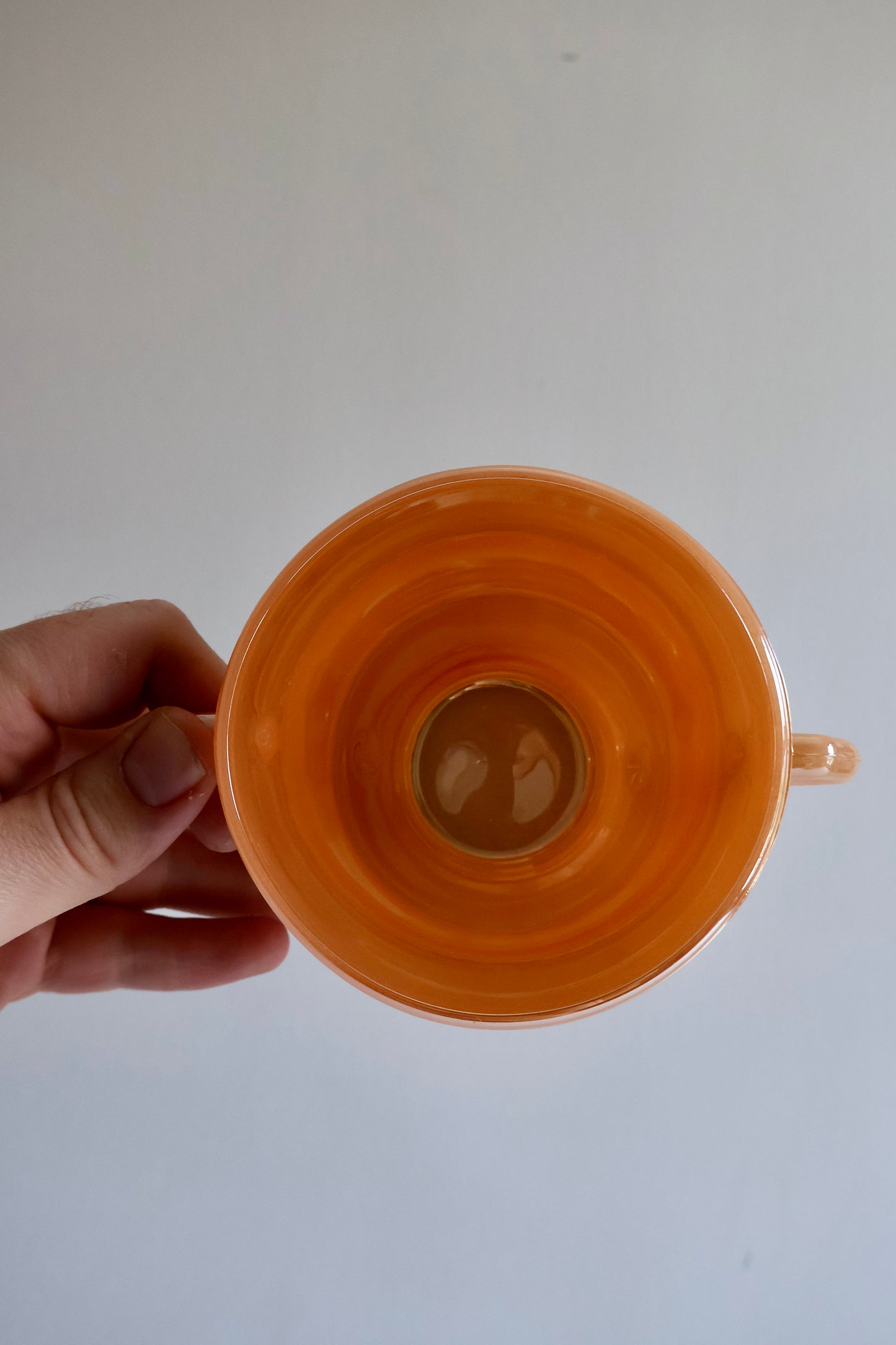 Vintage Anchor Hocking Peach Lustre Sugar Bowl