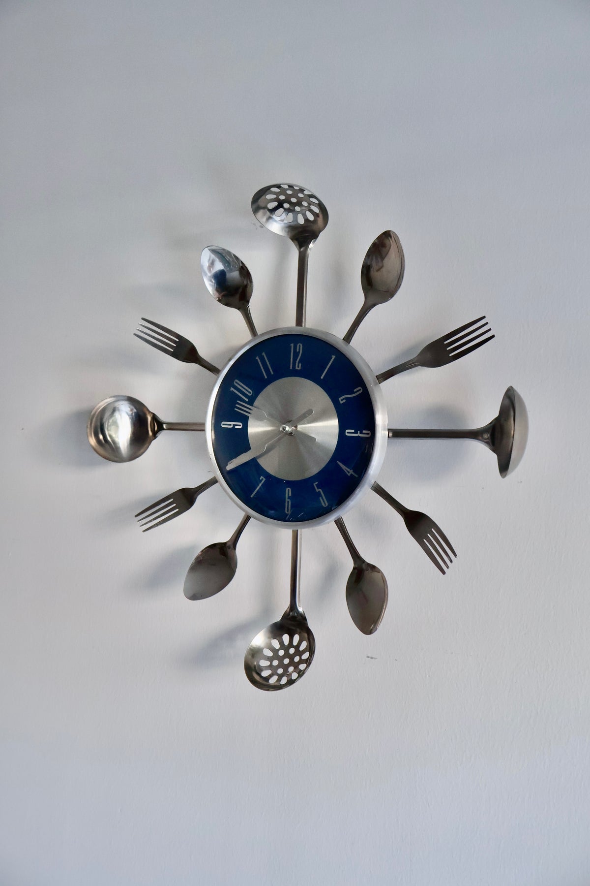 Retro Kitchen Utensil Wall Clock – 42 × 43 cm