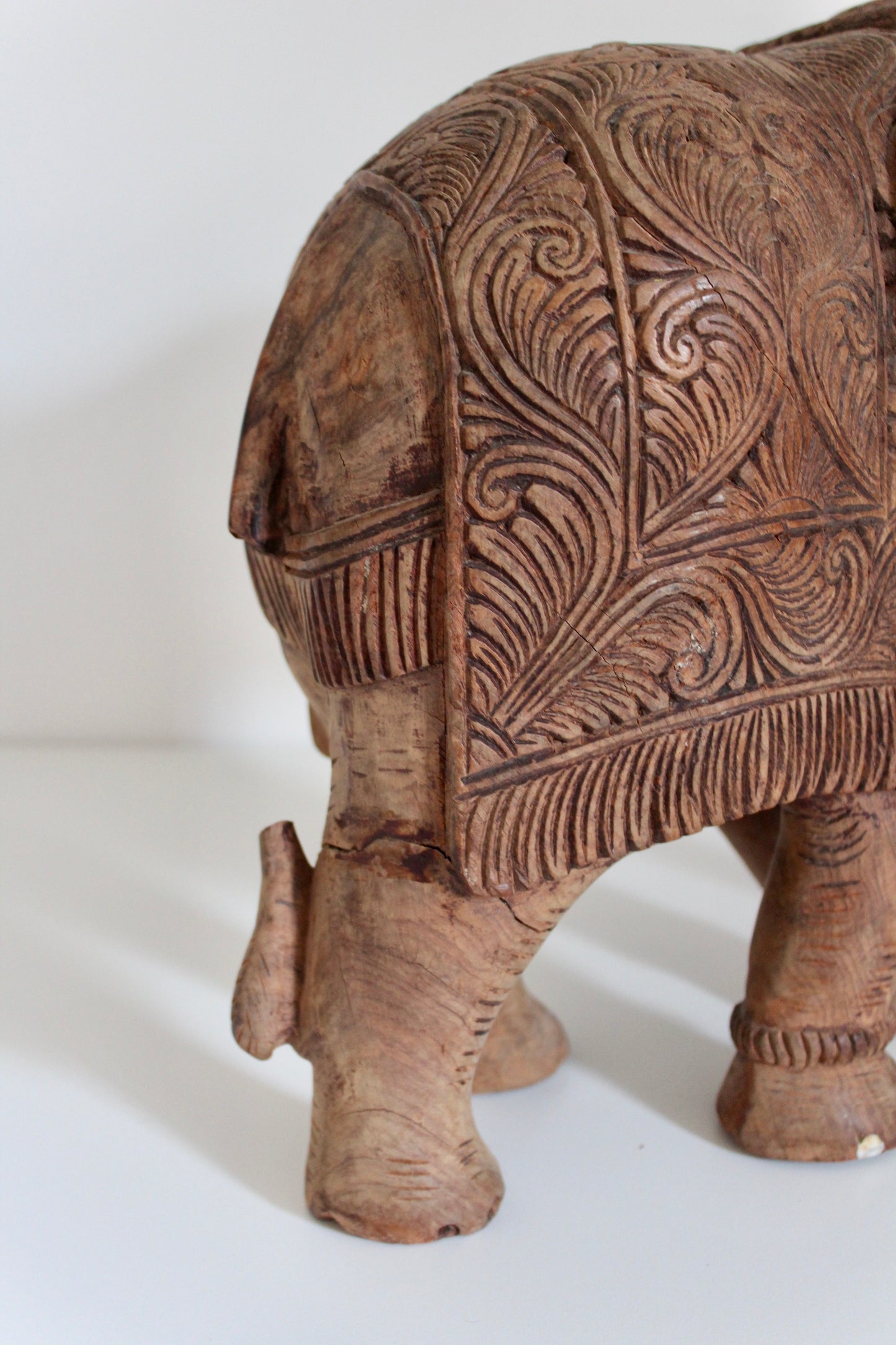 Antique Carved Wood Indian elephant