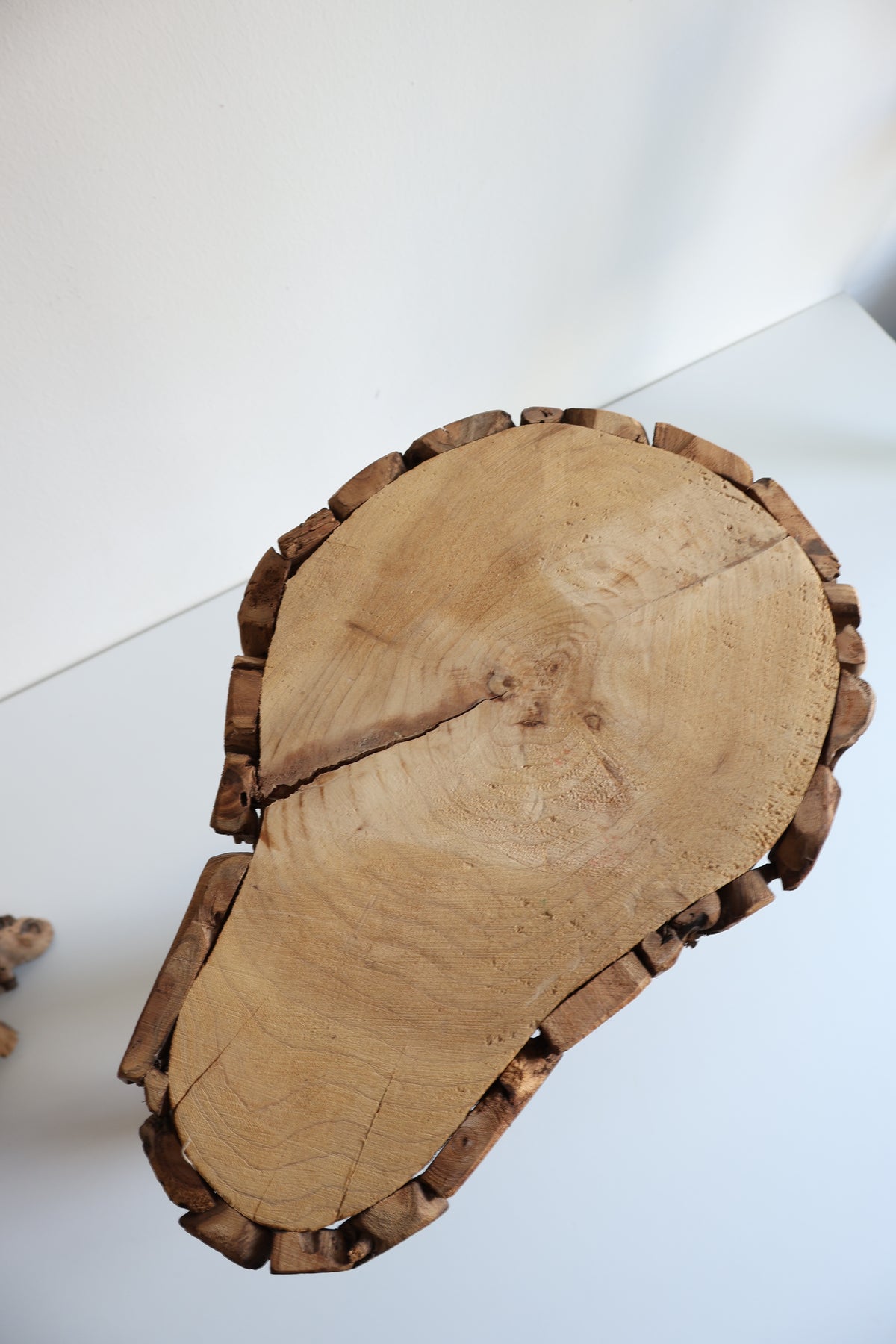 Pair of Rustic Natural Wood Side Tables