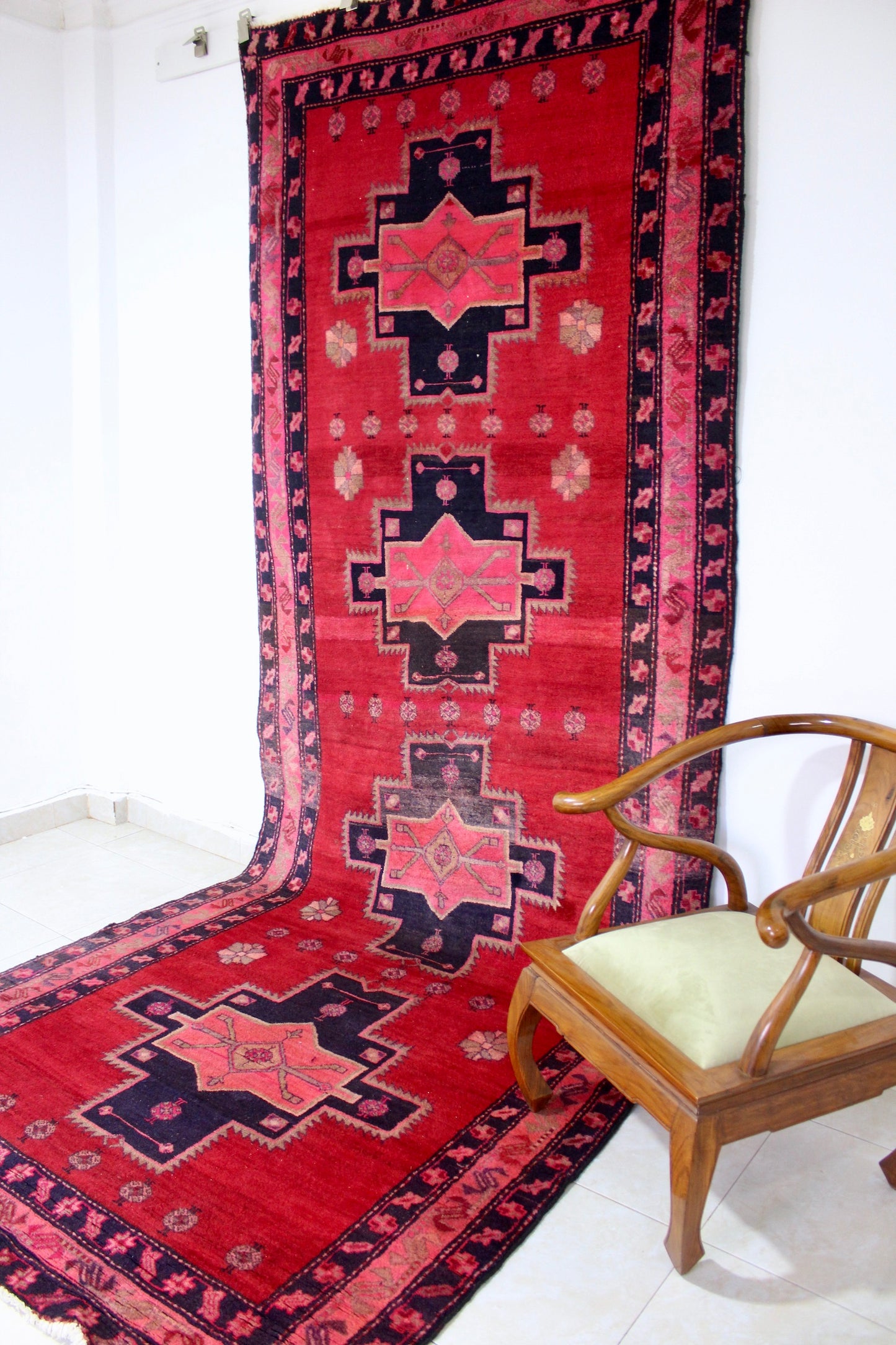 Vintage Persian Handwoven Extra Wide Runner