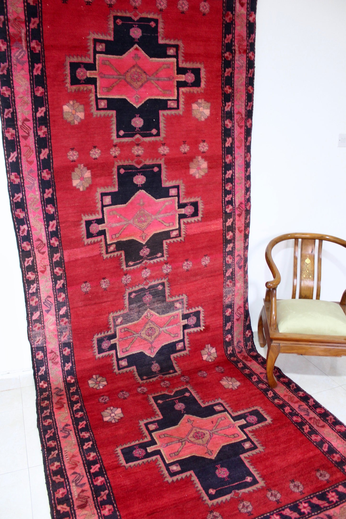 Vintage Persian Handwoven Extra Wide Runner