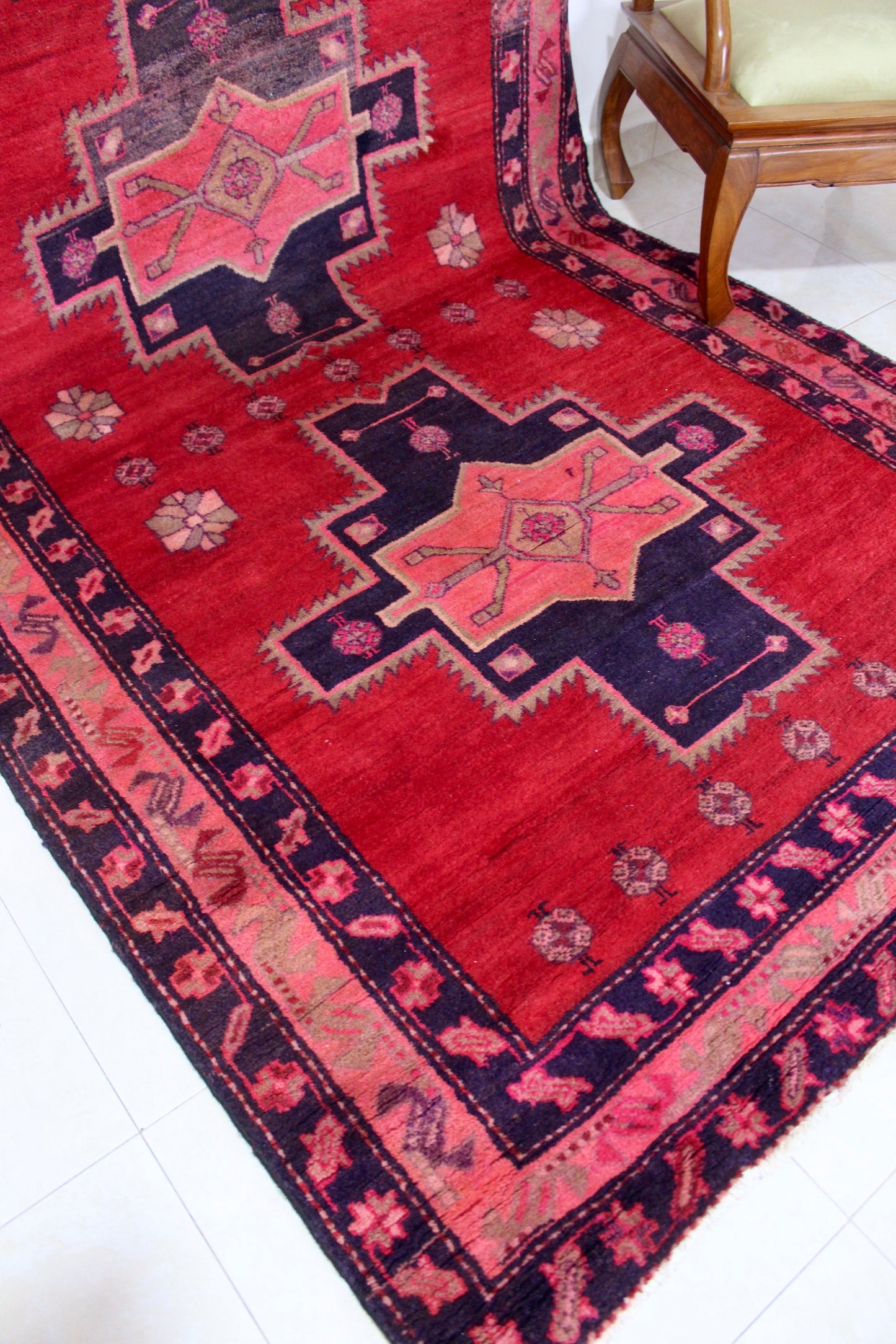 Vintage Persian Handwoven Extra Wide Runner