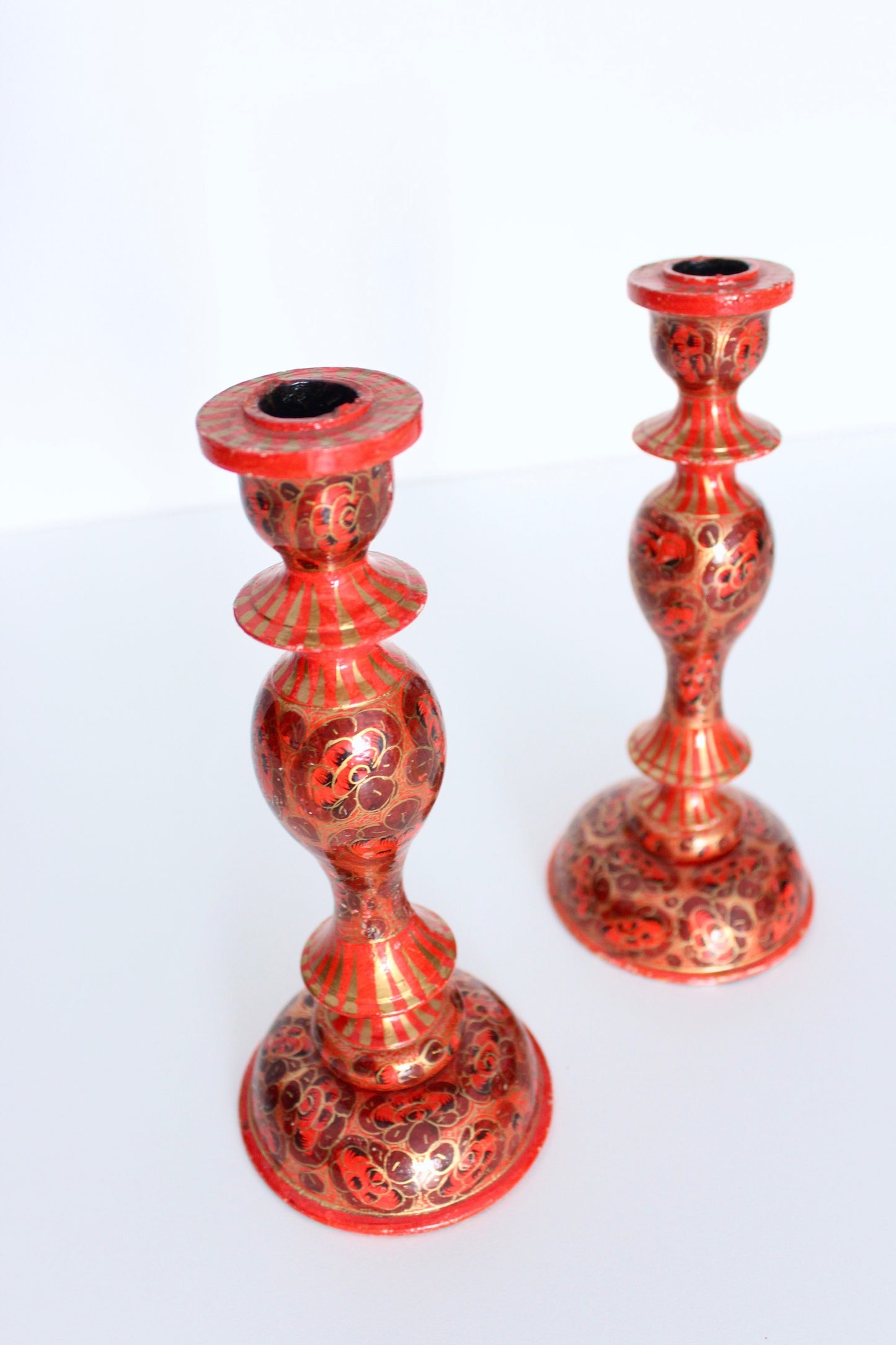 Hand Painted Indian Candle Sticks