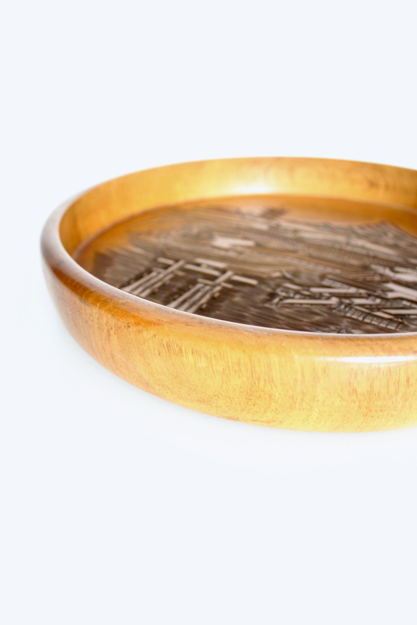 Vintage Hand Carved Japanese Wooden Bowl