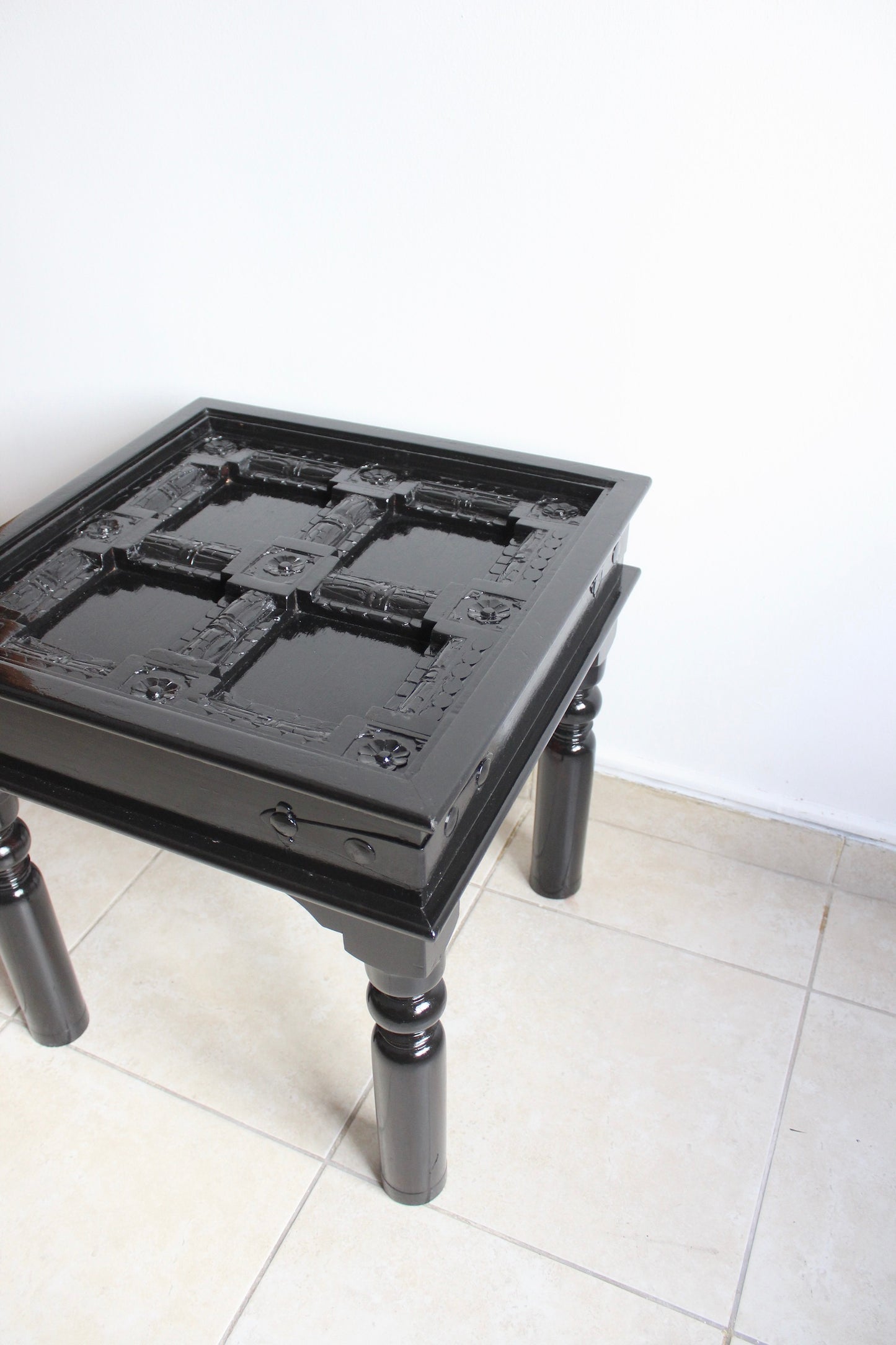 Vintage Hand-carved Solid Wood Indian Table