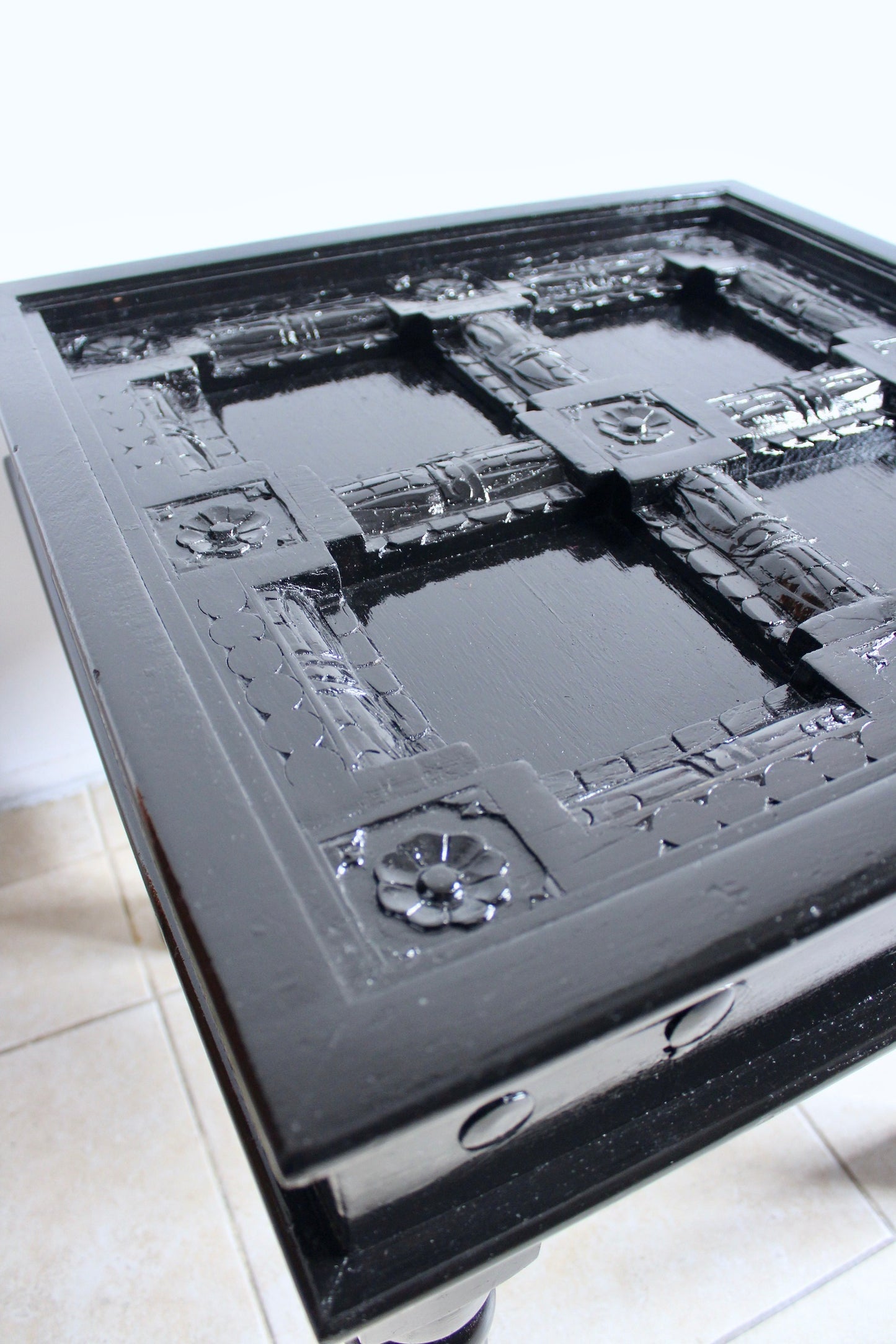 Vintage Hand-carved Solid Wood Indian Table