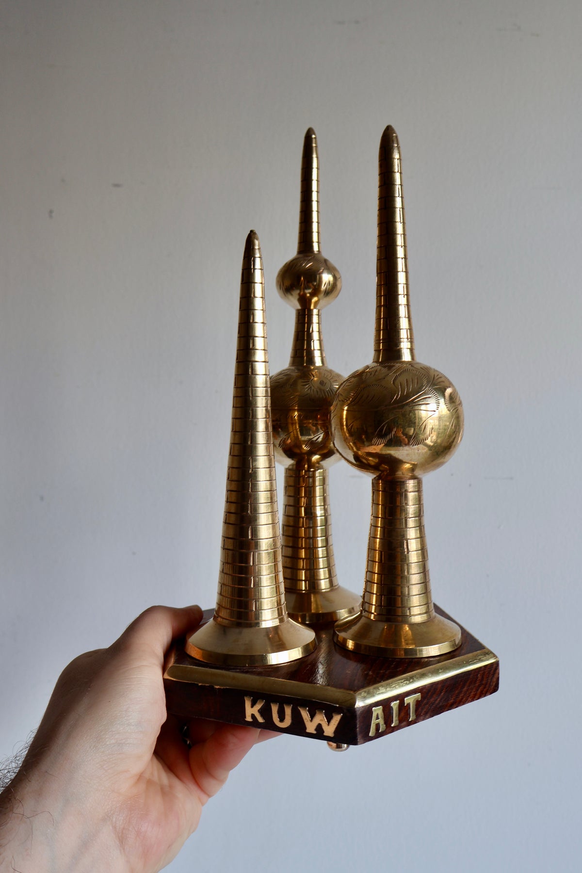 Vintage Brass Kuwait Towers Sculpture