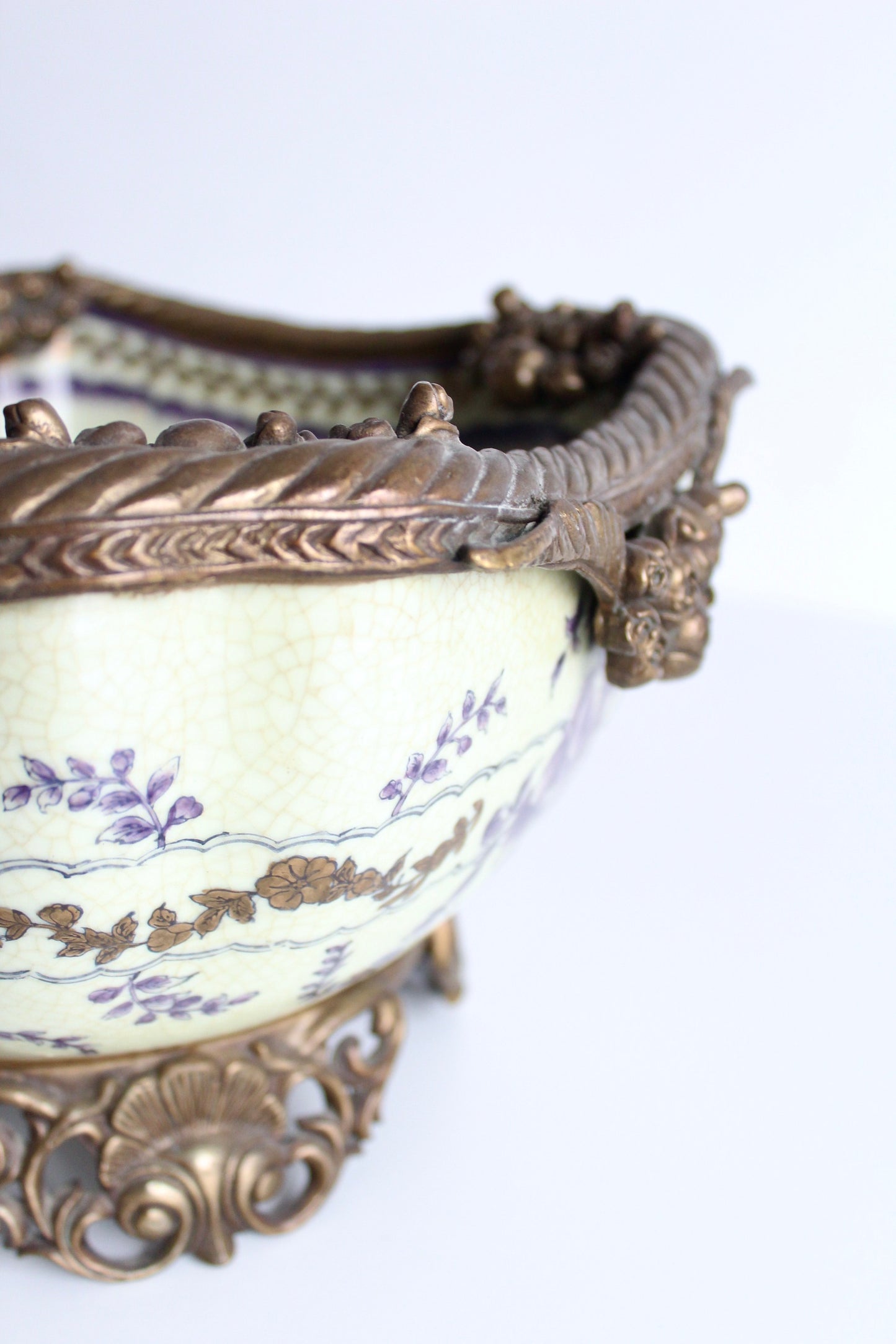 Vintage Porcelain and Bronze Plateau