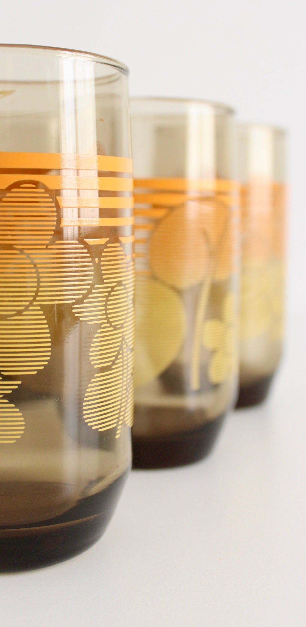 1970s Smoke Glass Vintage Tumblers