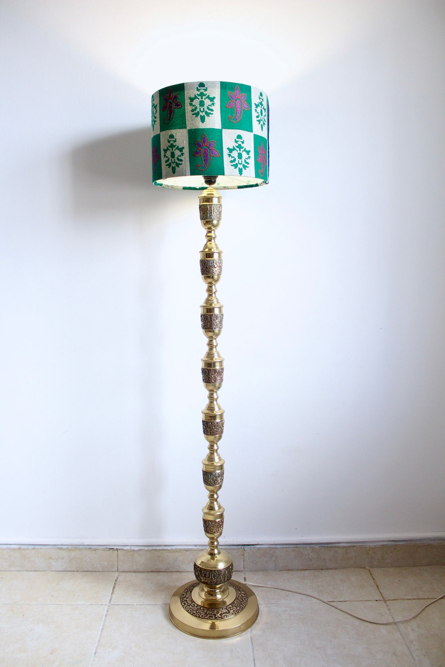 Vintage Mid Century East Asian Brass Lamp
