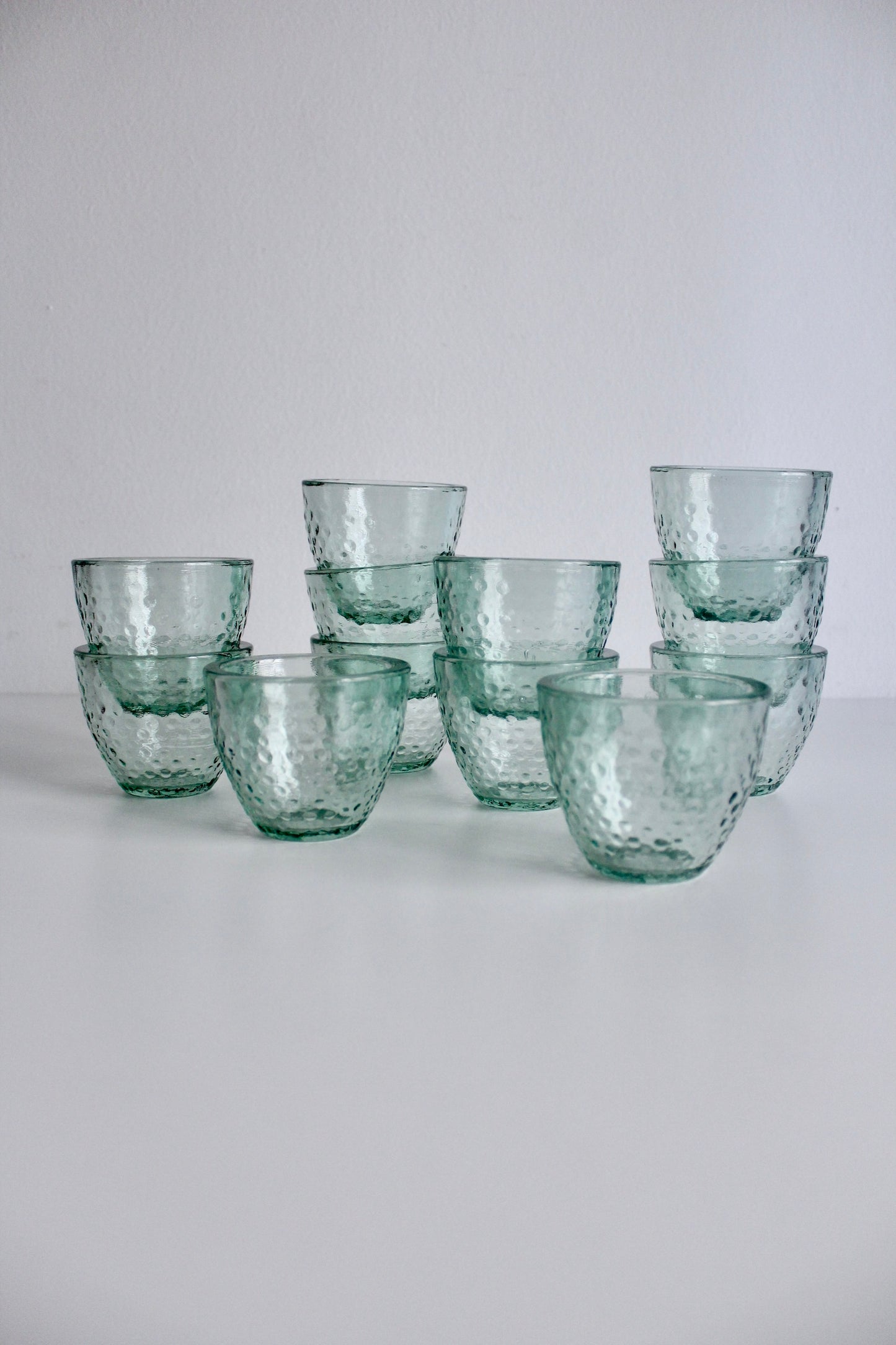 Vintage Spanish Recycled Glass Tumblers or Candle Votives