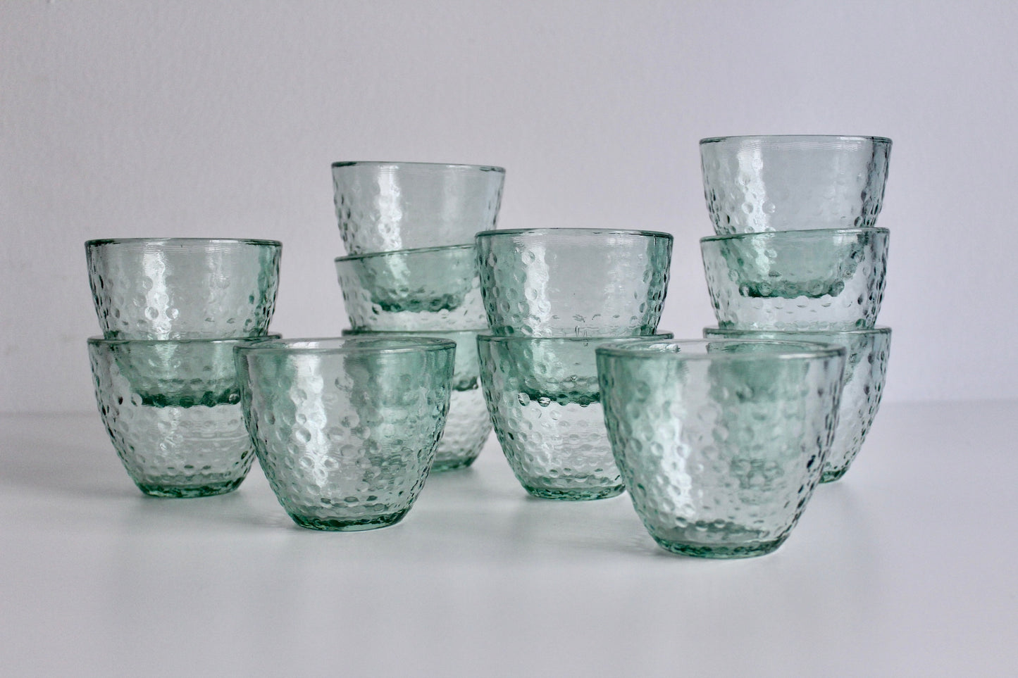 Vintage Spanish Recycled Glass Tumblers or Candle Votives