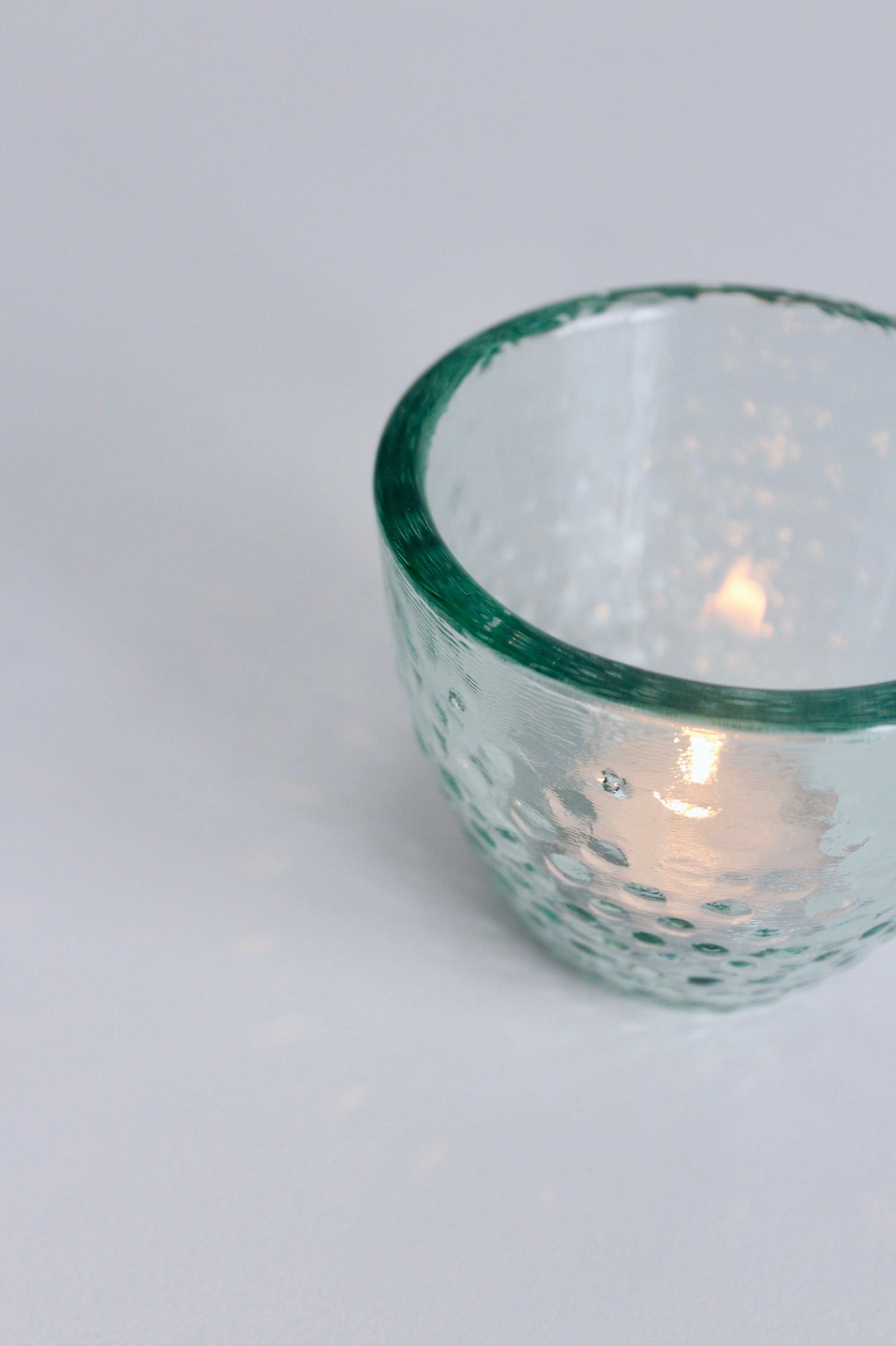 Vintage Spanish Recycled Glass Tumblers or Candle Votives