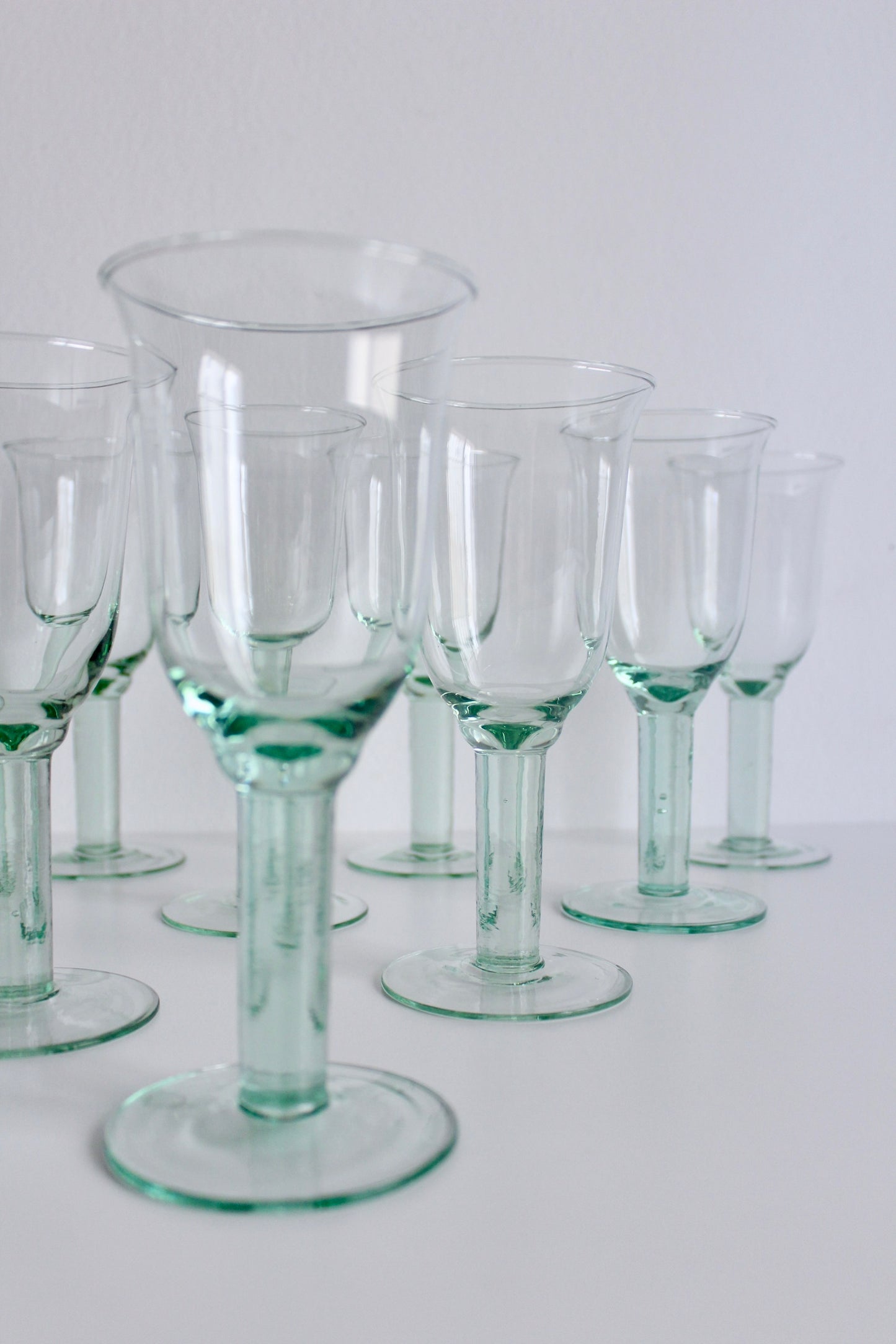 Vintage Spanish Recycled Glass Flutes