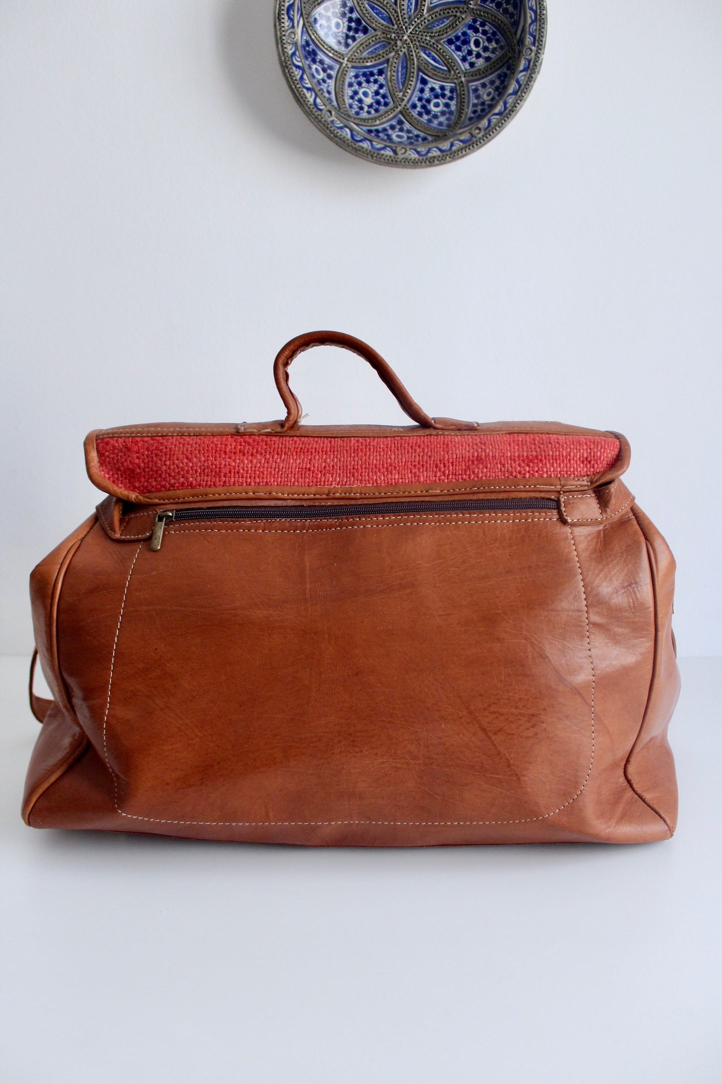 Moroccan Leather and Handwoven Kilim Weekender Bags