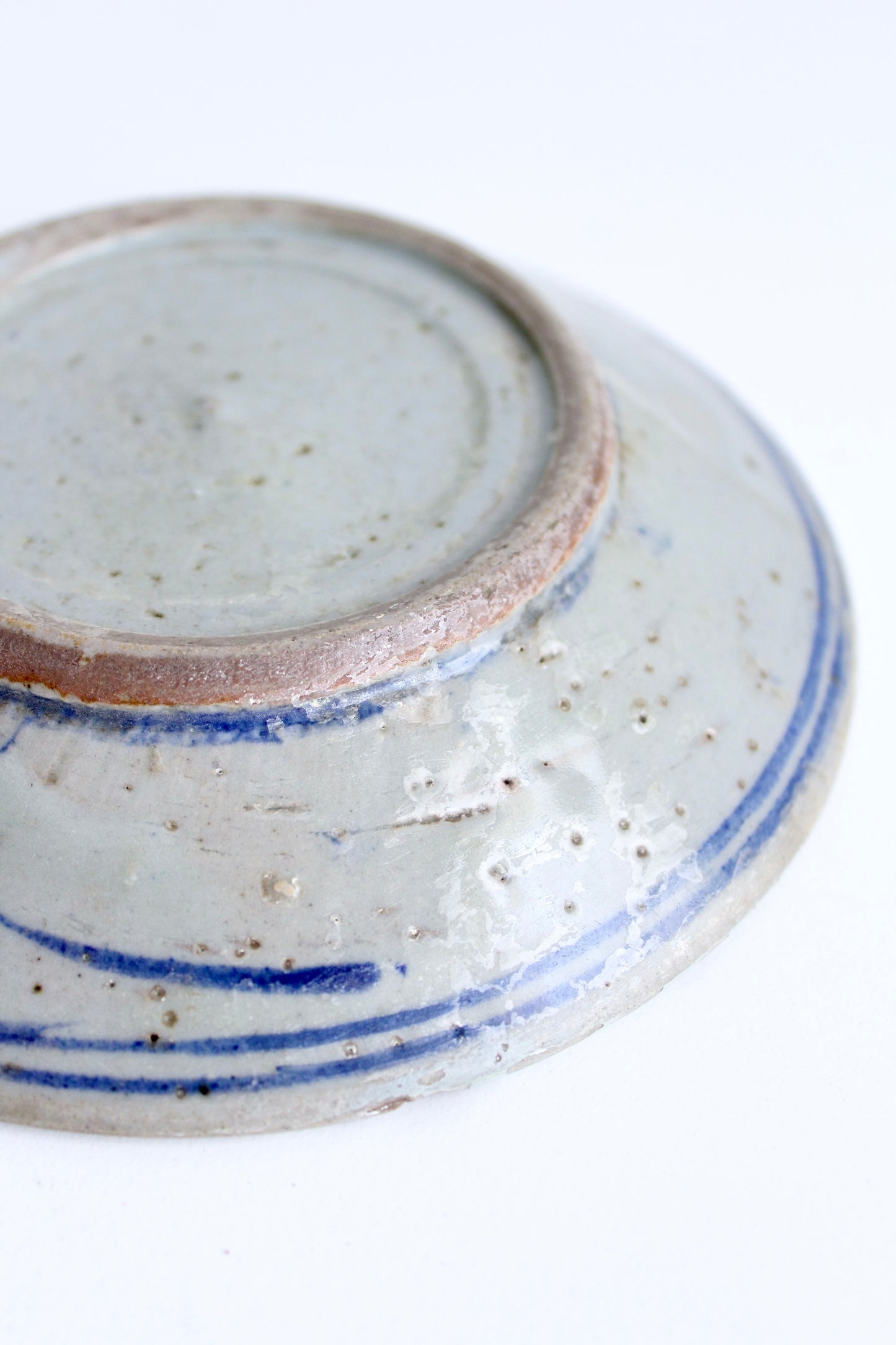 Small Antique Chinese Plate with Bamboo Stand