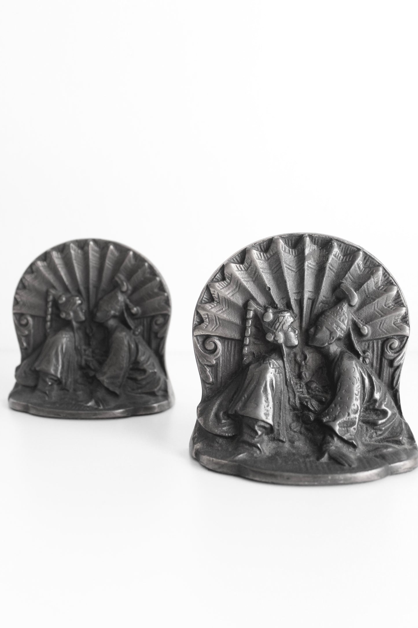 "Thai Couple" Bron-Met Art Deco Copper Plated Bronze Bookends