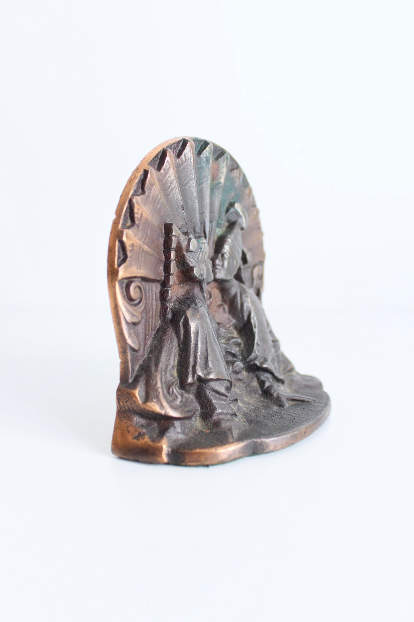 "Thai Couple" Bron-Met Art Deco Copper Plated Bronze Bookends