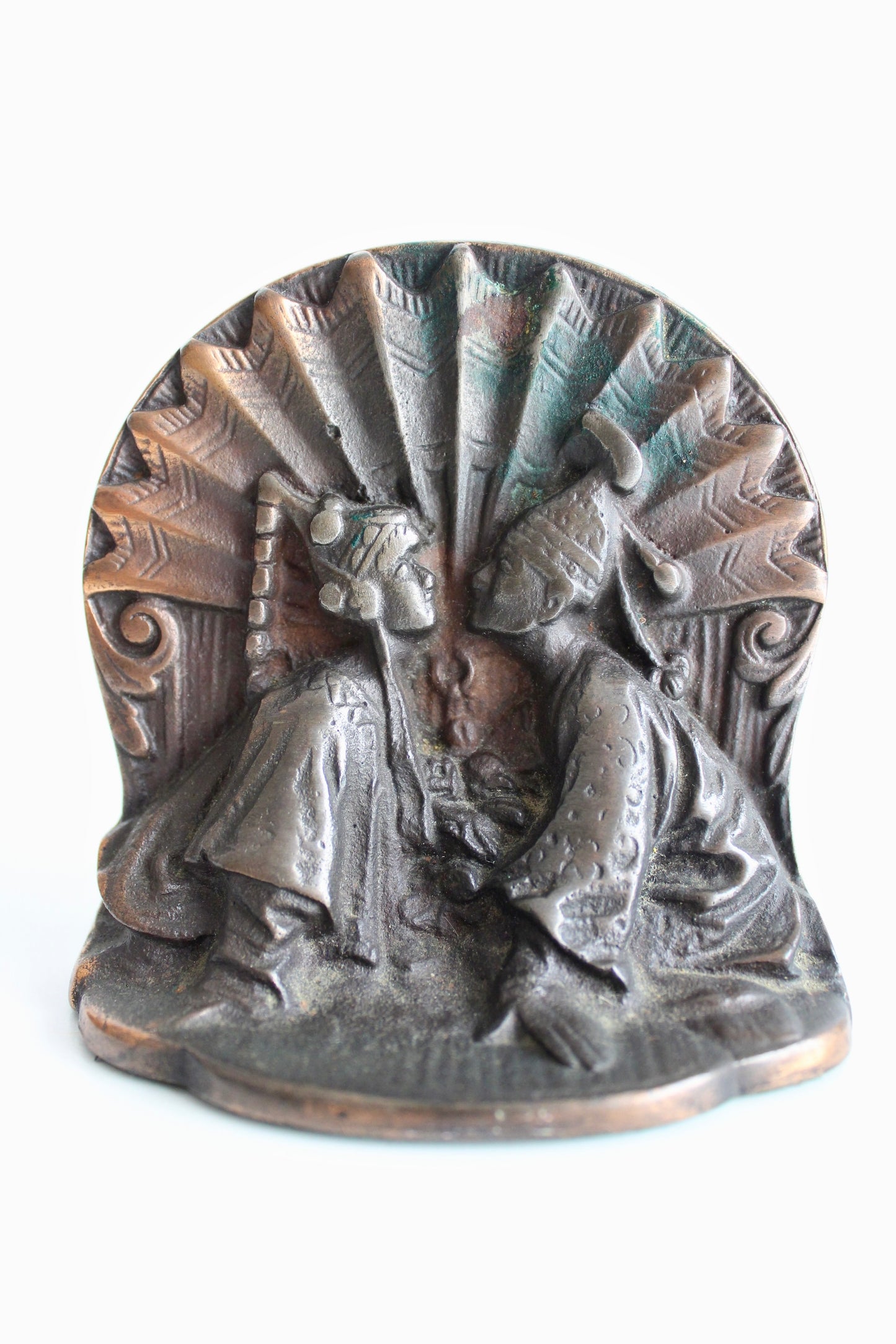 "Thai Couple" Bron-Met Art Deco Copper Plated Bronze Bookends
