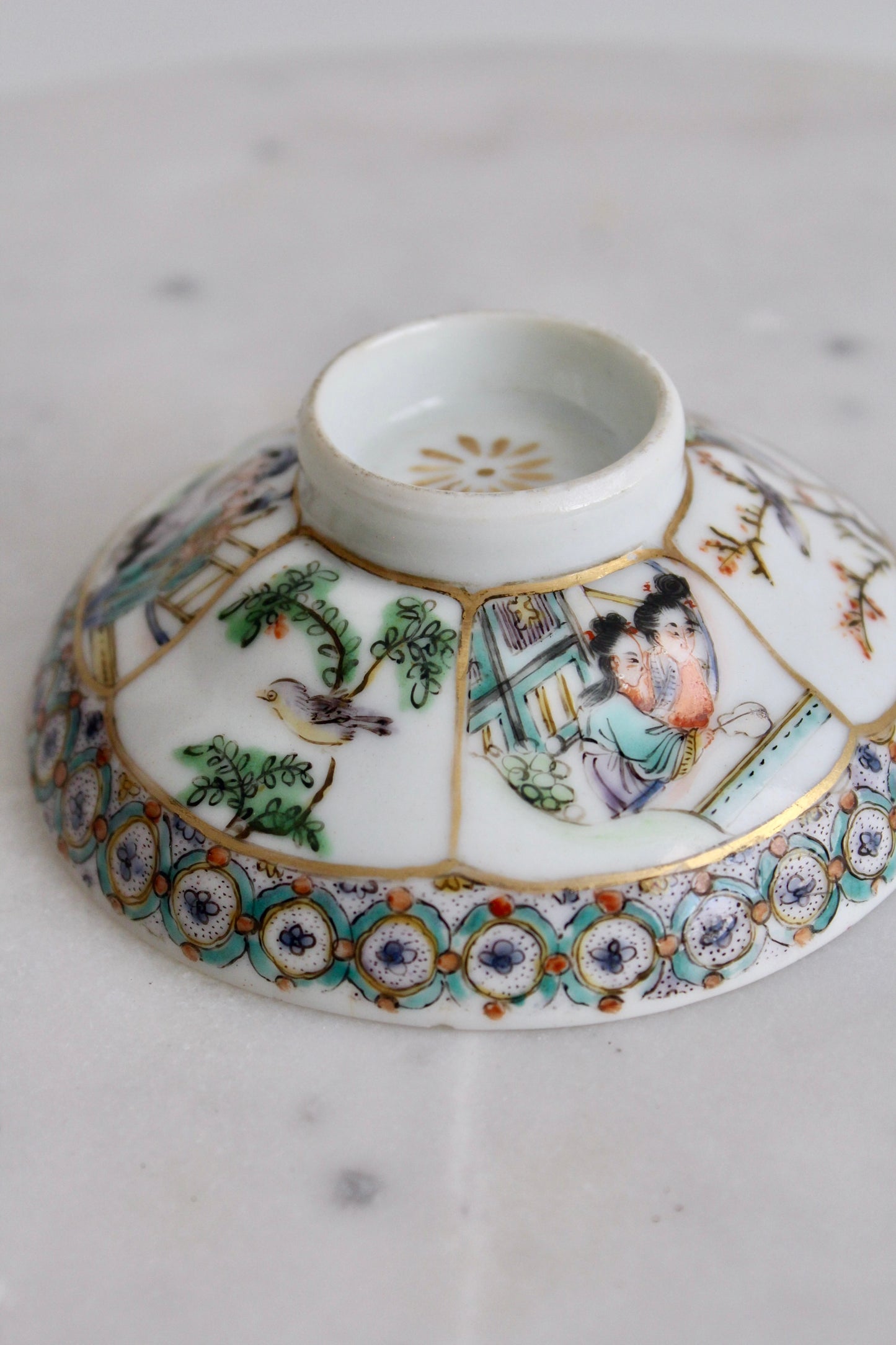 RARE Antique Chinese Famille Rose Porcelain Teacup