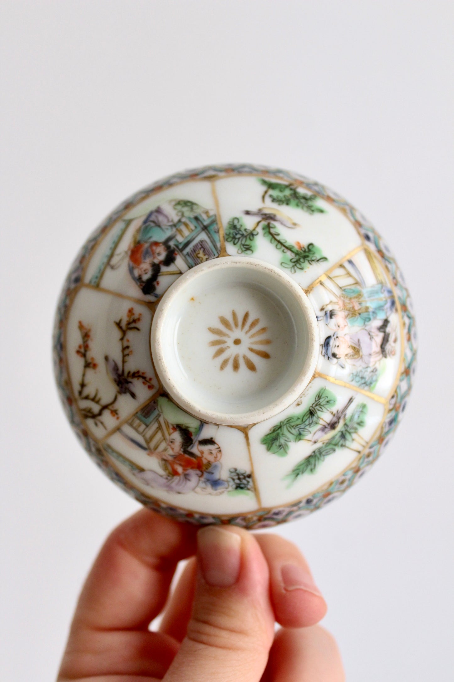 RARE Antique Chinese Famille Rose Porcelain Teacup