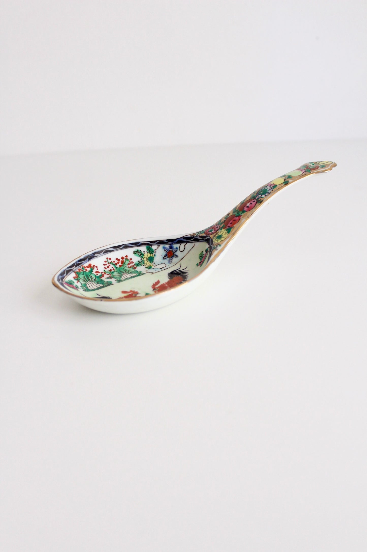 Famille Rose Roosters Serving Spoon