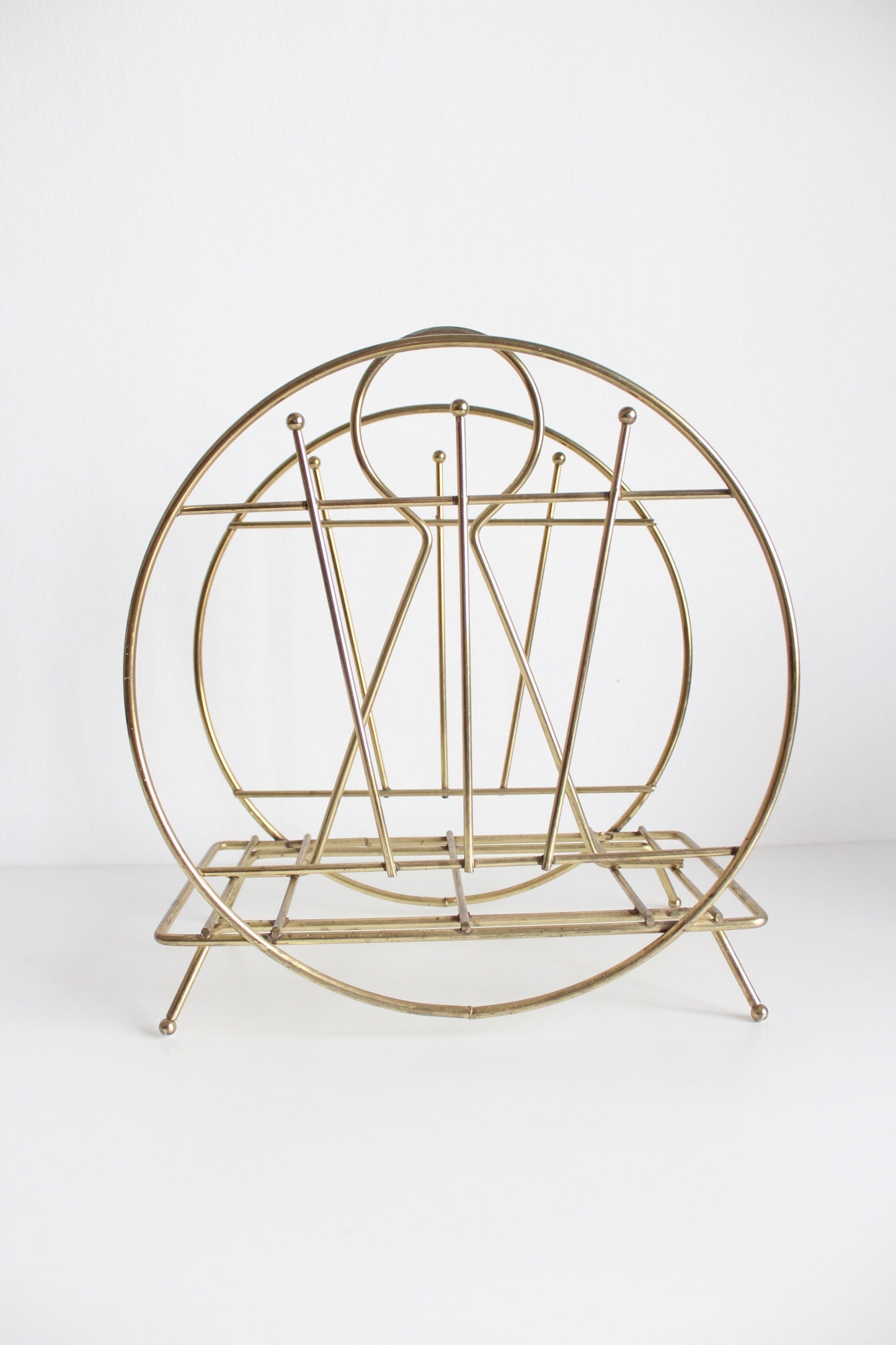 Vintage Mid Century Brass Magazine Rack