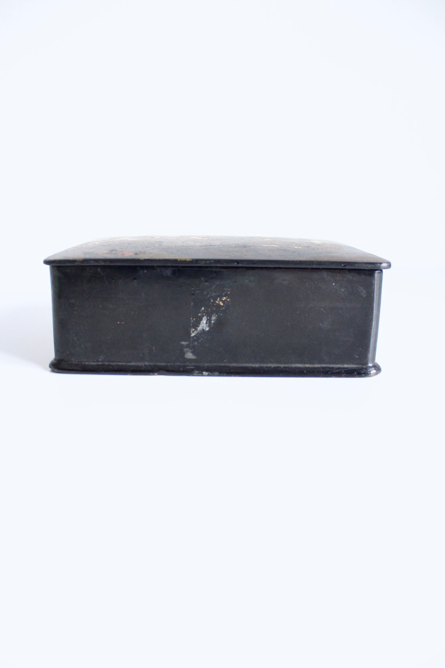 Antique Japanese Meiji Era Lidded Black Lacquered Box