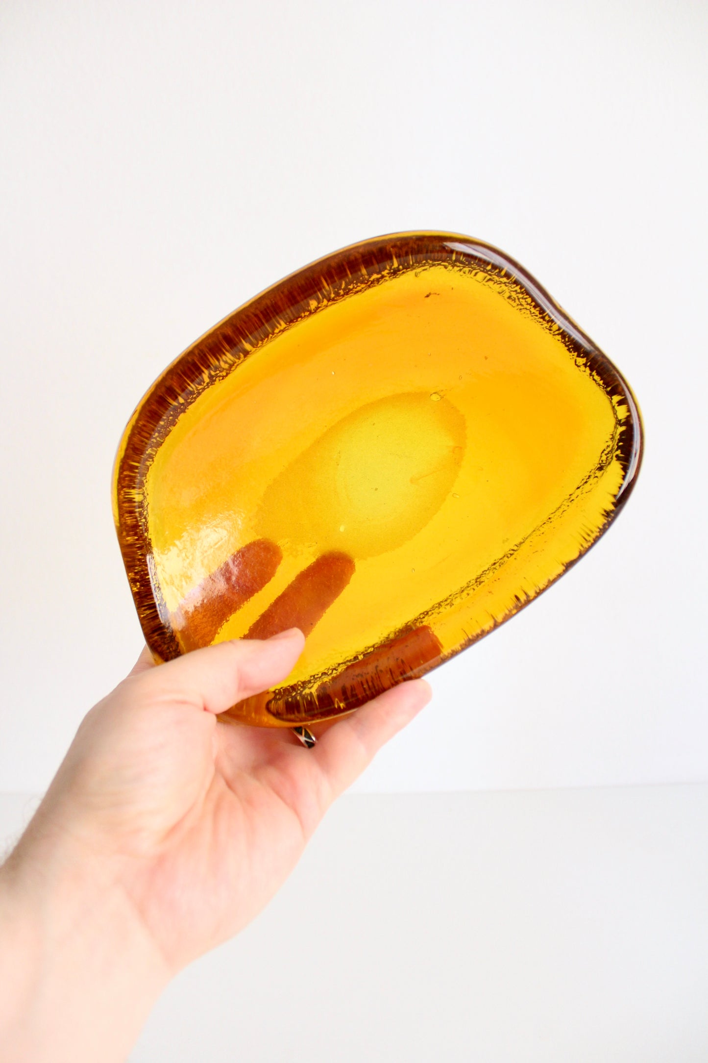 Midcentury Blenko Glass Ameba Ashtray