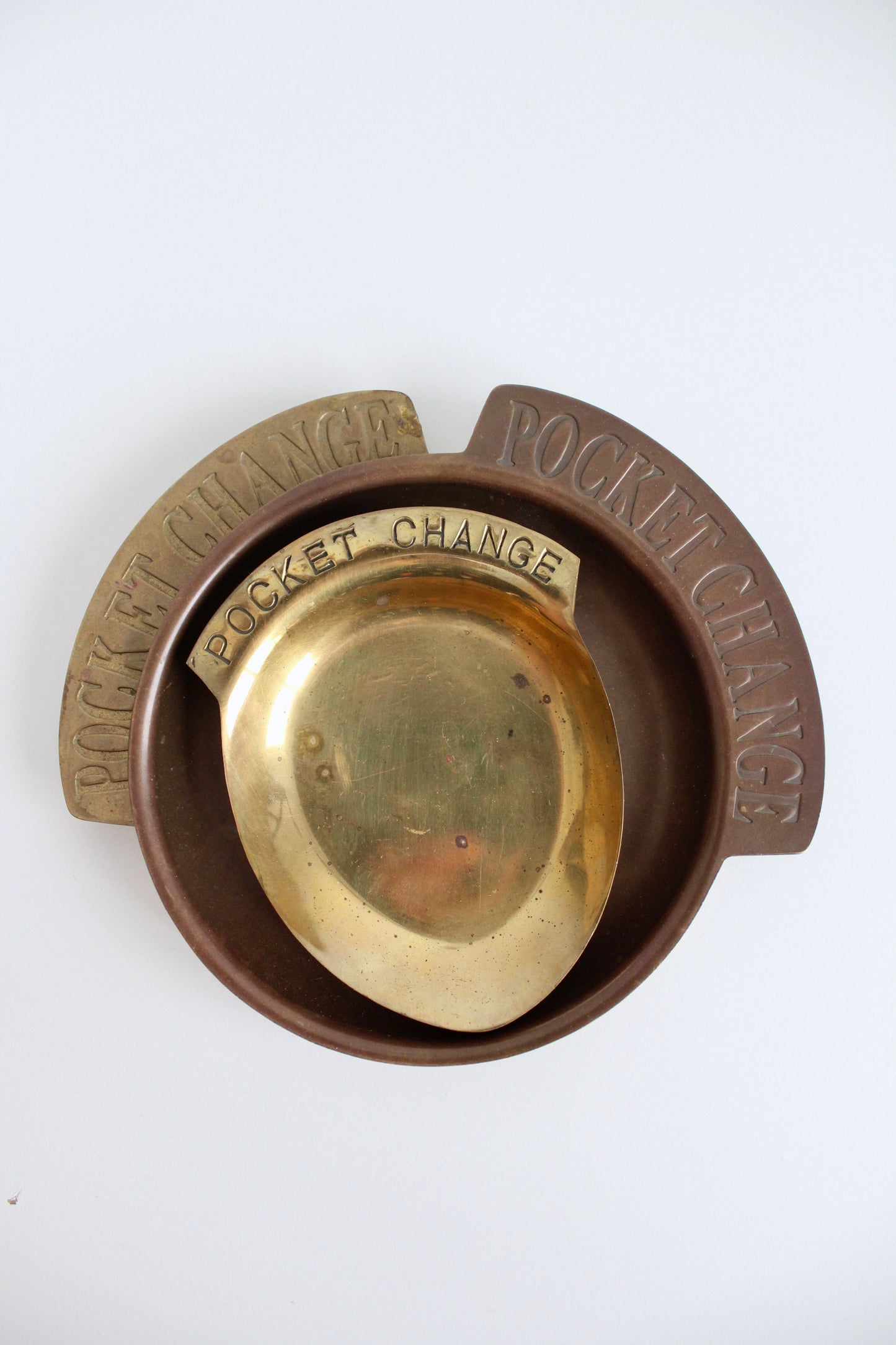 Midcentury Pocket Change Brass Dishes