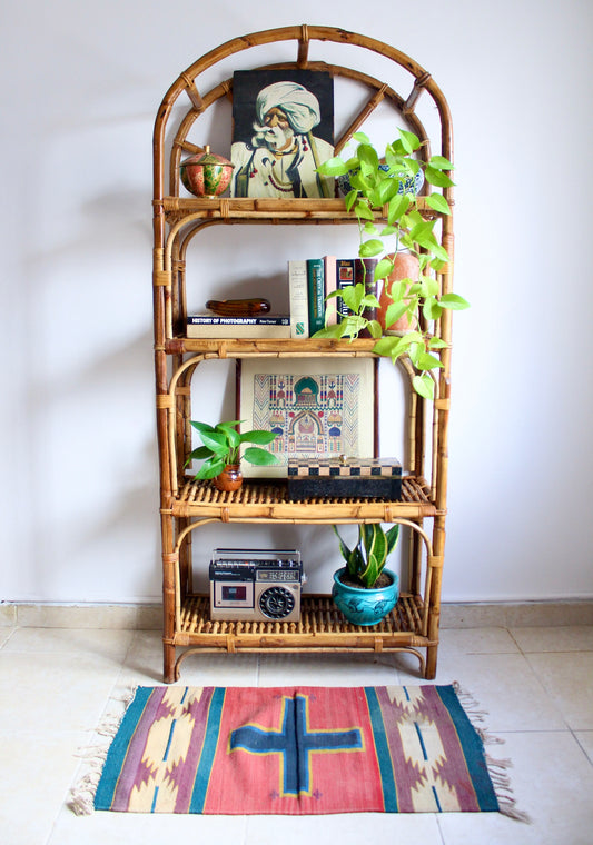 Vintage Handmade Bamboo Bookself