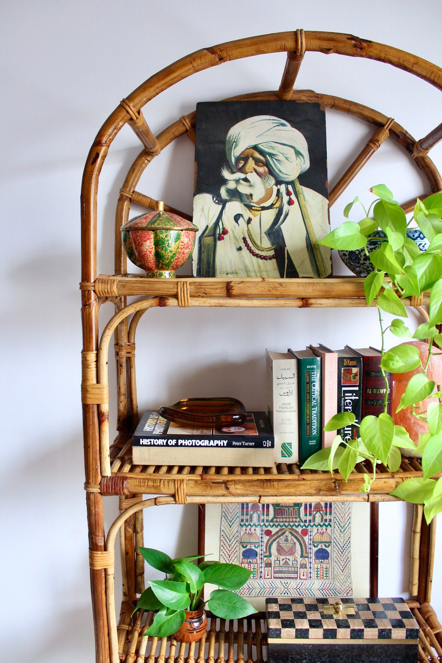 Vintage Handmade Bamboo Bookself