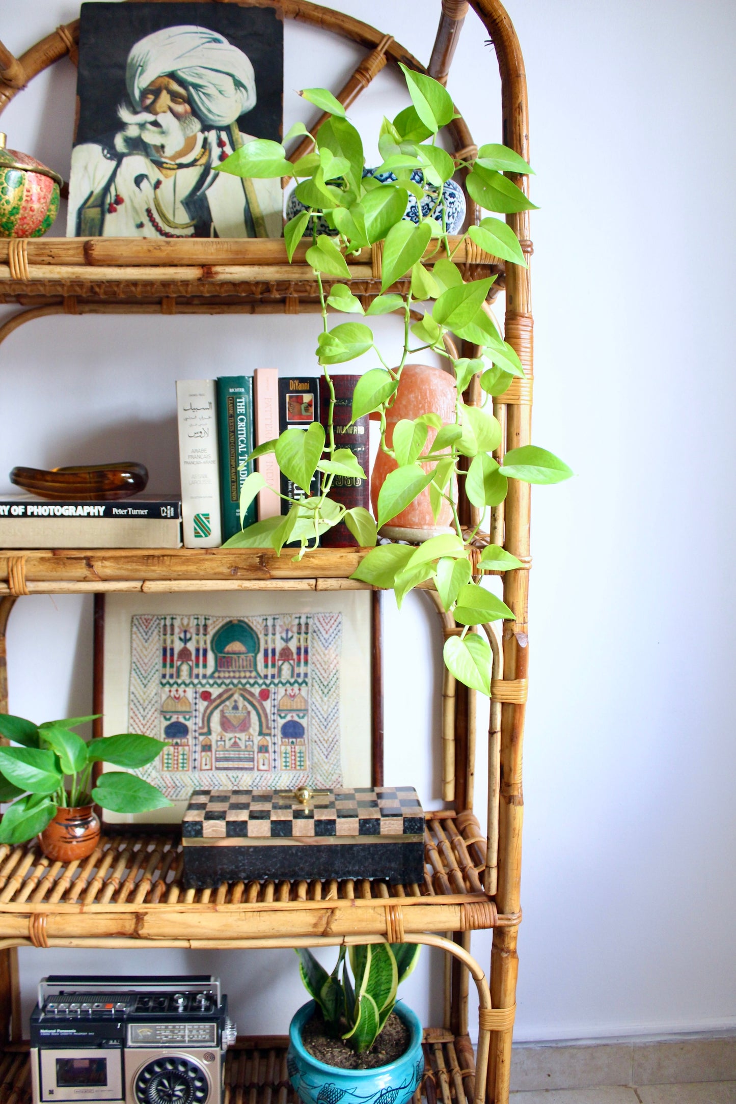 Vintage Handmade Bamboo Bookself