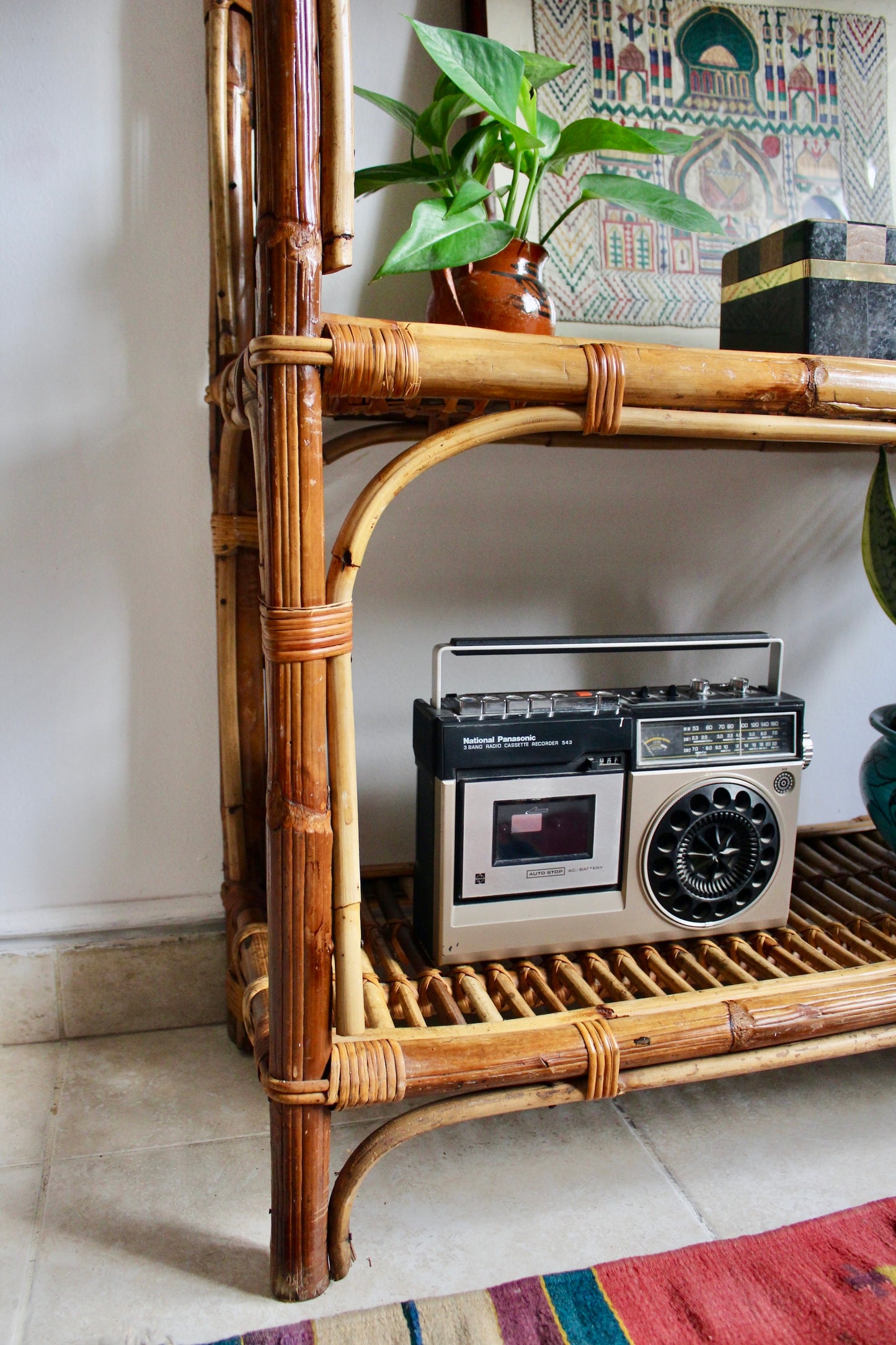 Vintage Handmade Bamboo Bookself