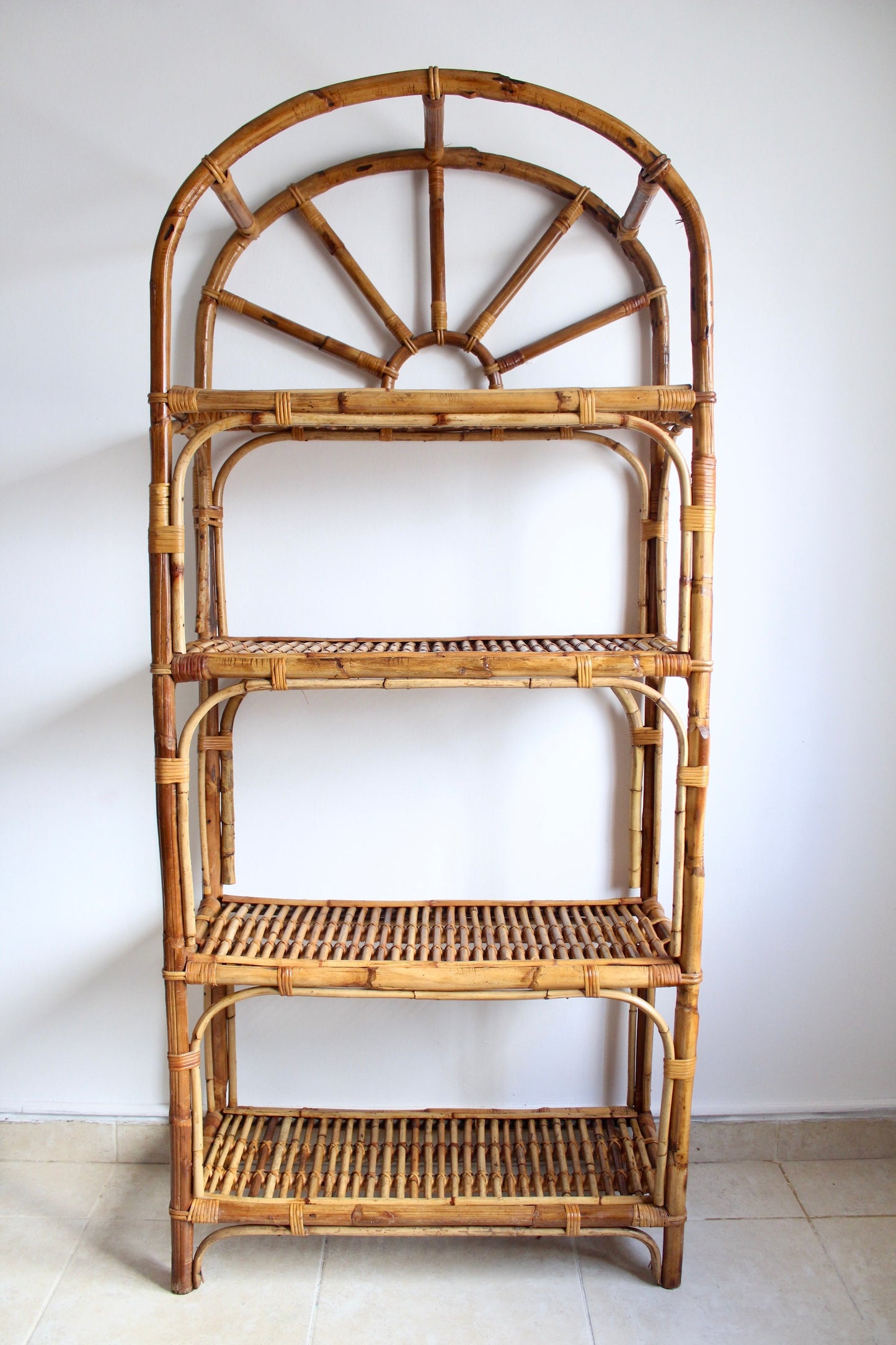 Vintage Handmade Bamboo Bookself