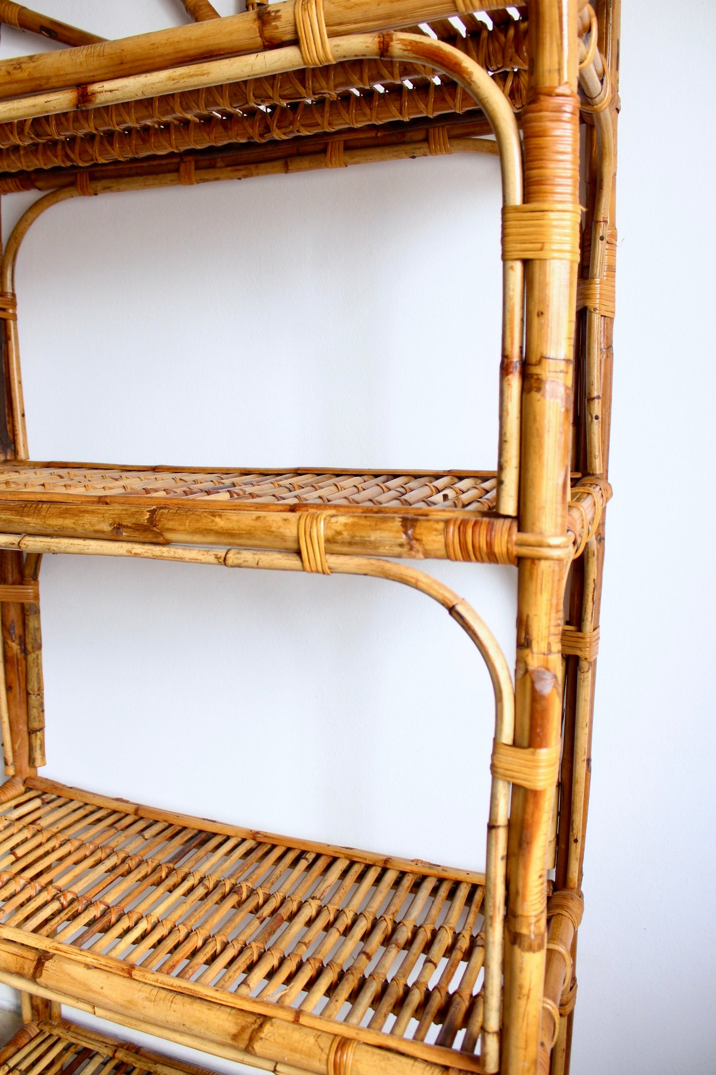 Vintage Handmade Bamboo Bookself