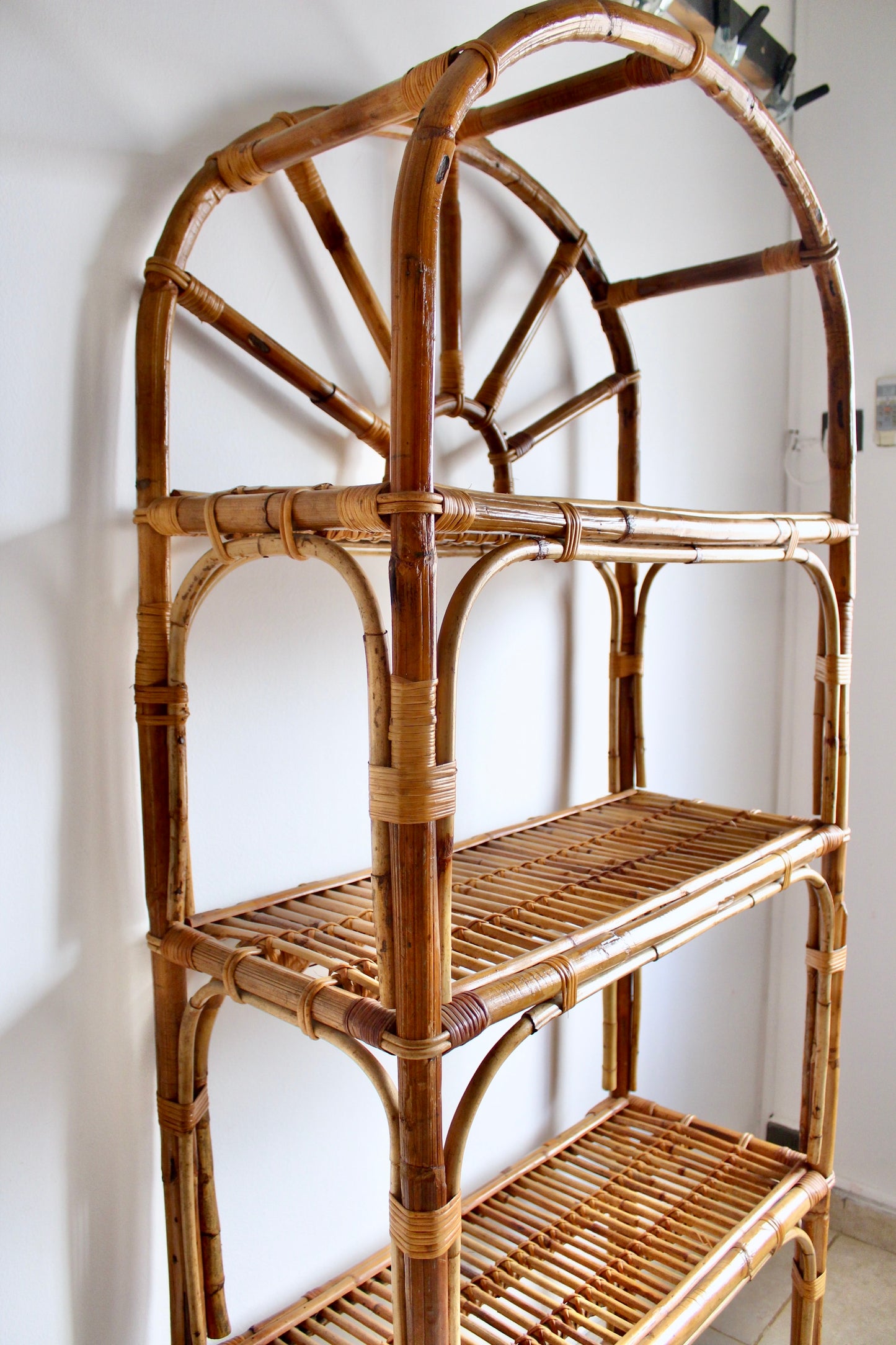 Vintage Handmade Bamboo Bookself