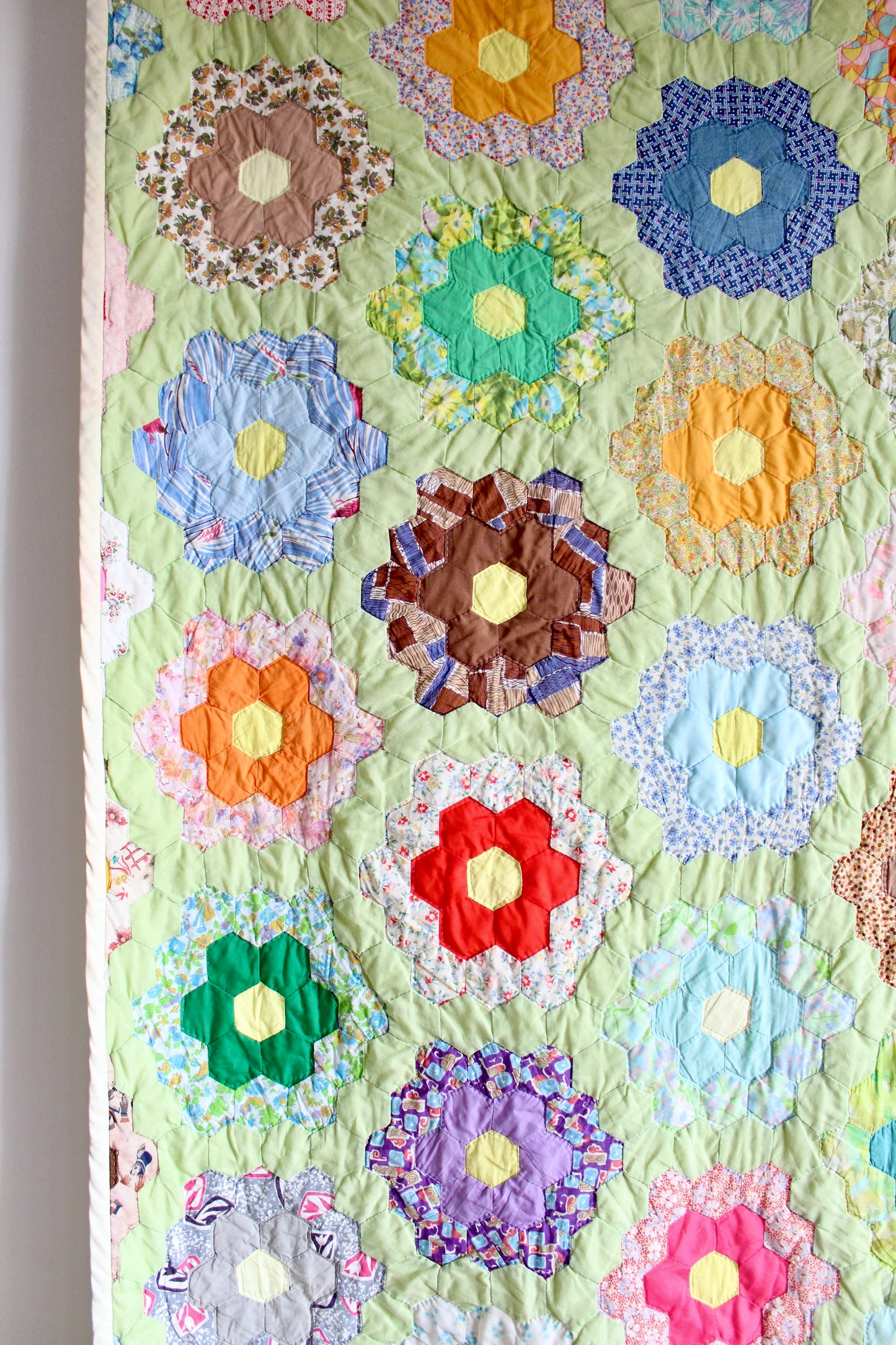1950s Vintage Handmade American Patchwork Quilt