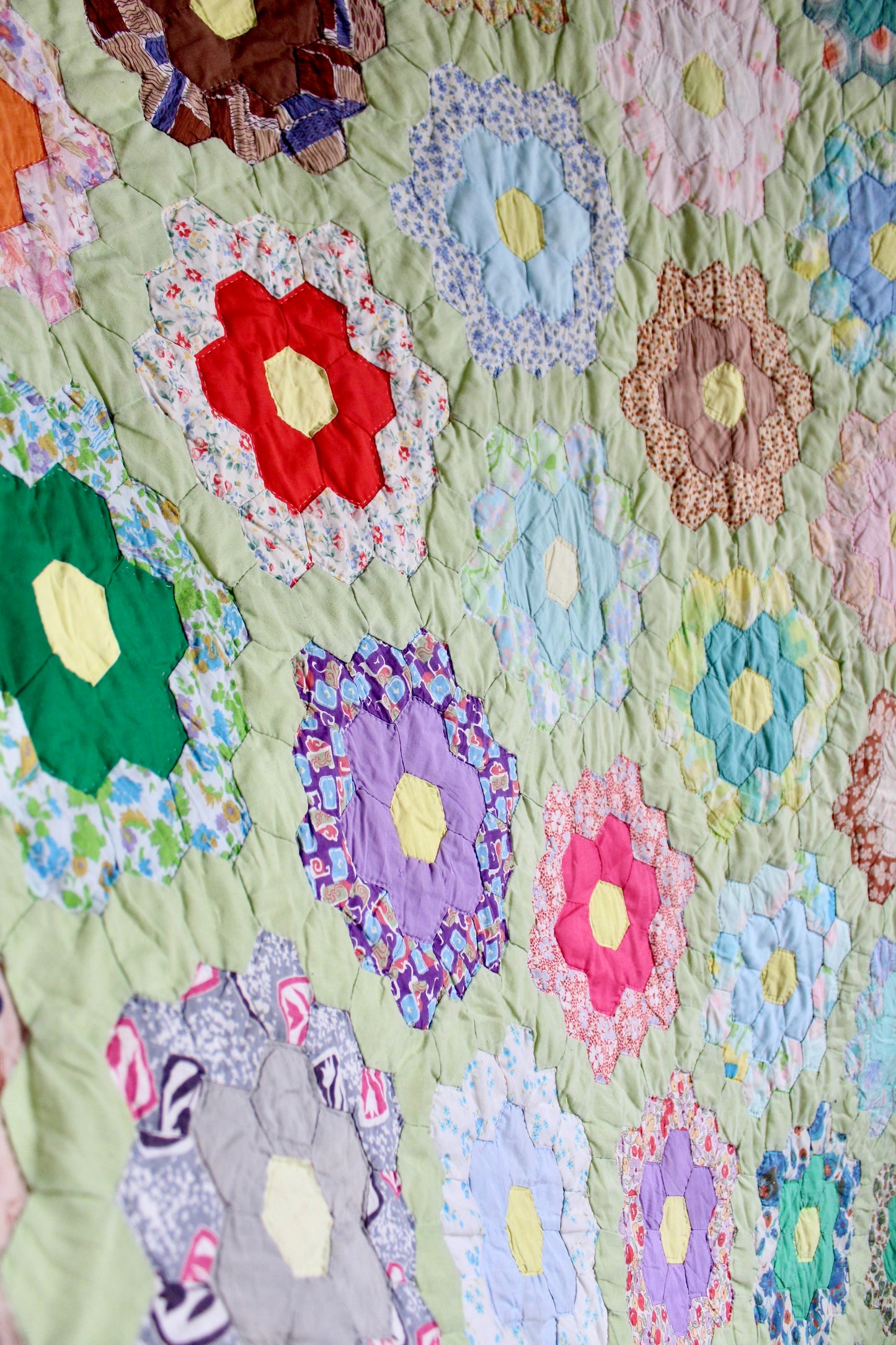 1950s Vintage Handmade American Patchwork Quilt