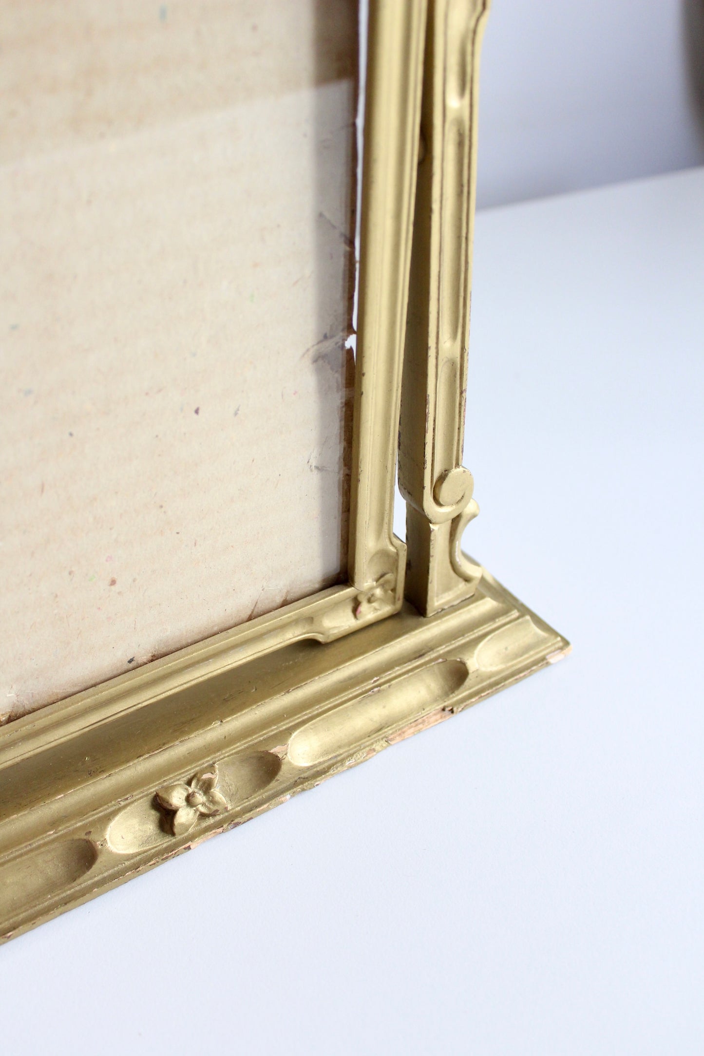 Art Nouveau Carved Wood and Gilt Standing Frame