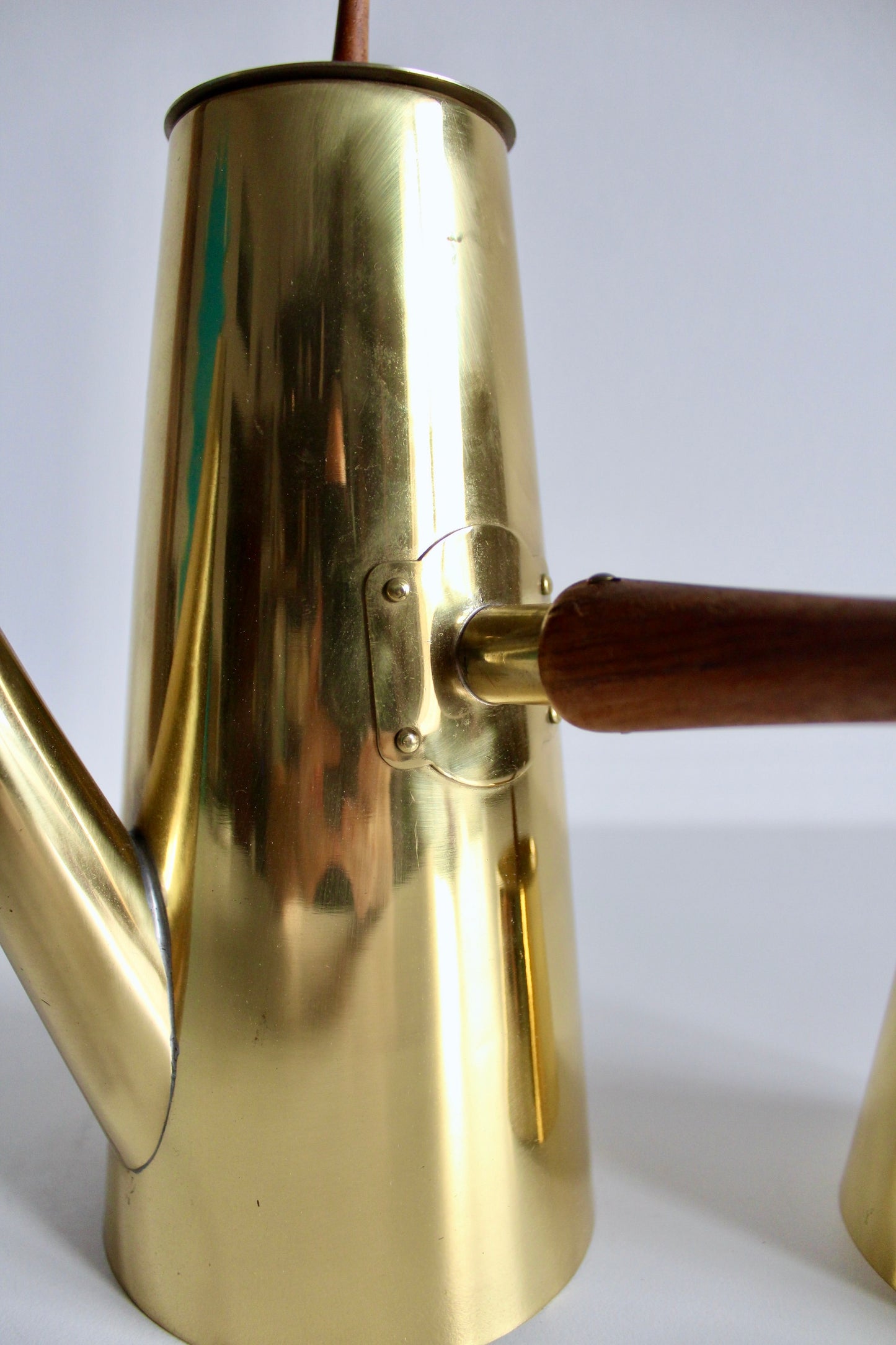 Midcentury Japanese Brass Plated Coffee and Sugar Pots