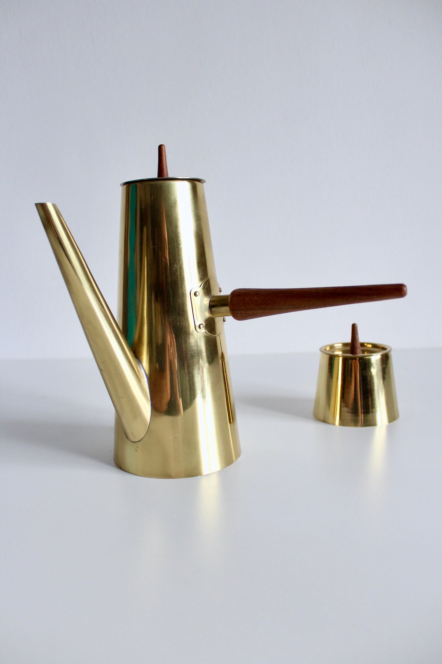Midcentury Japanese Brass Plated Coffee and Sugar Pots